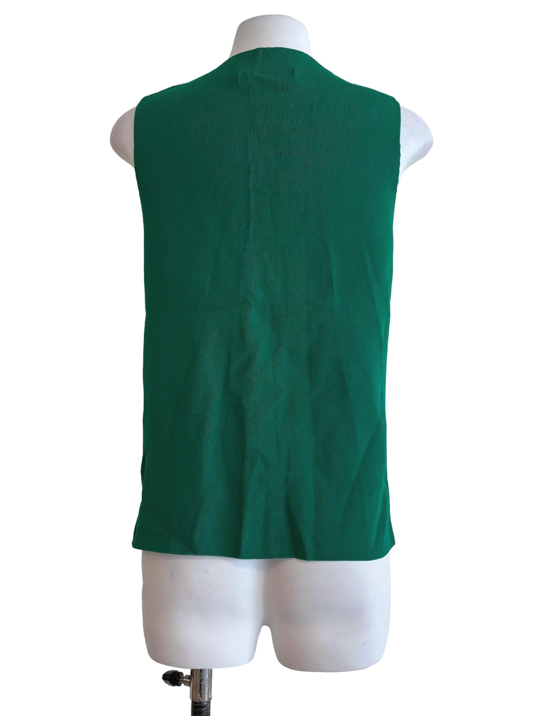 Green High Neck Knitted Vest