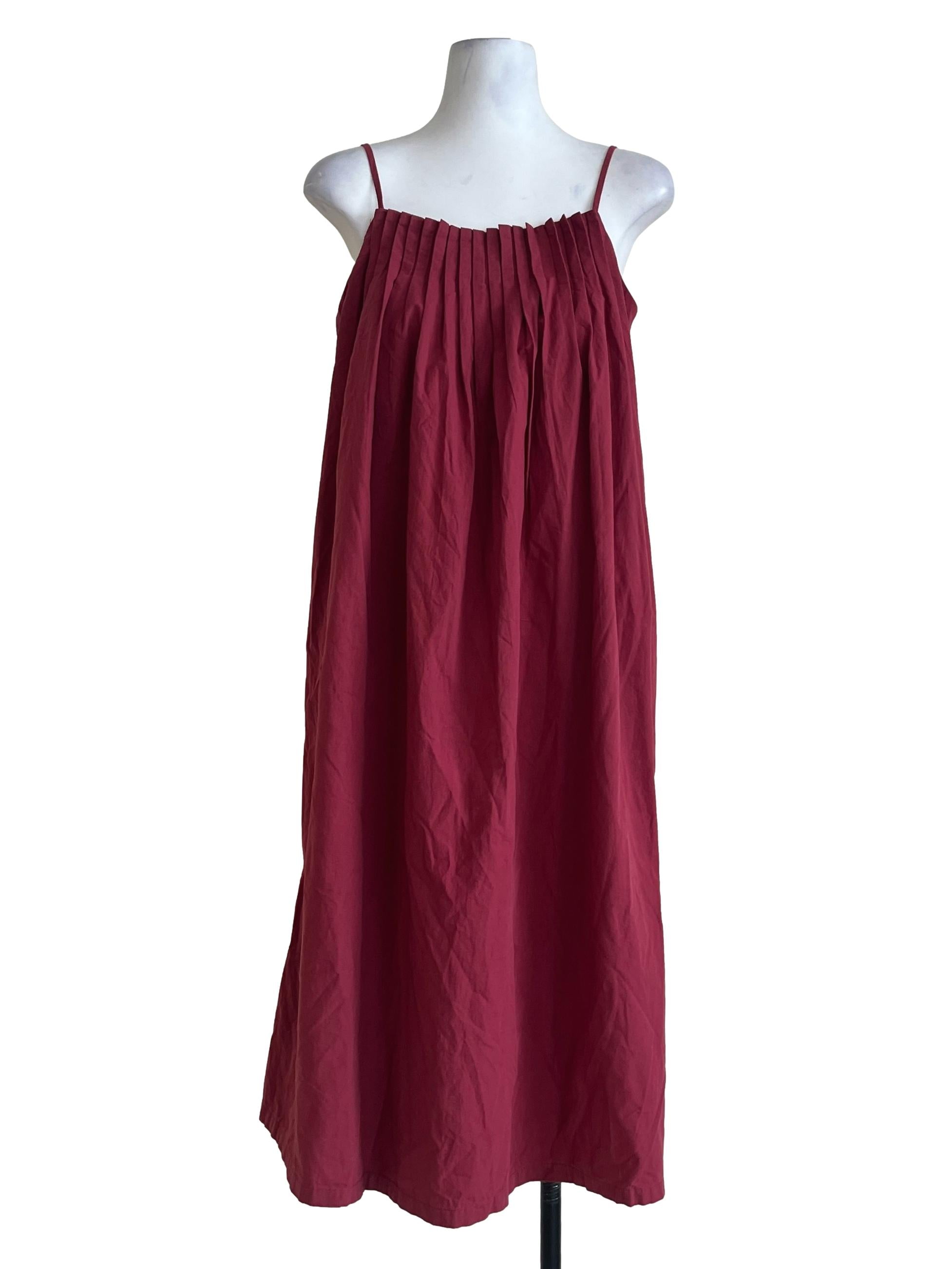Wine Red Spaghetti Tent Dress