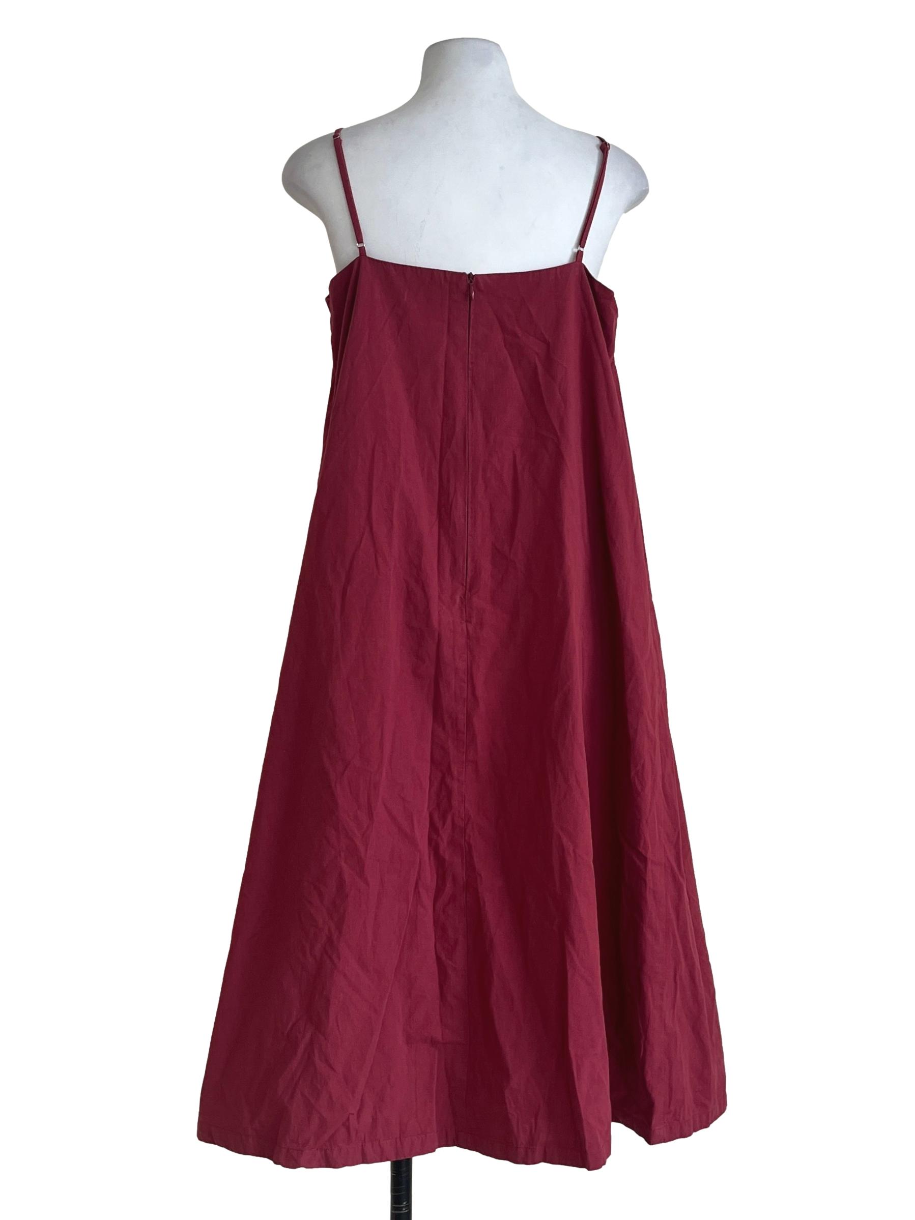 Wine Red Spaghetti Tent Dress