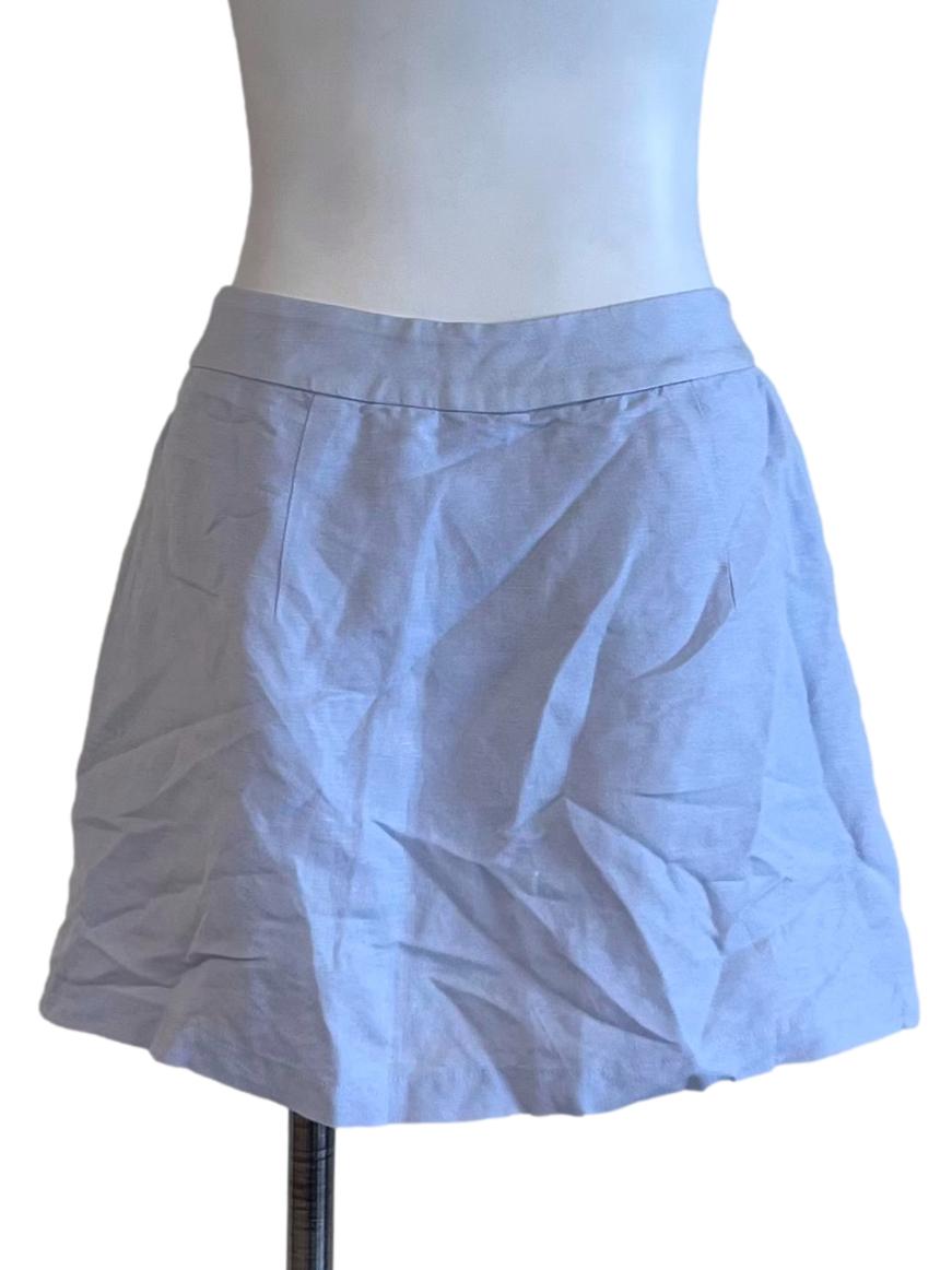 Light Blue Linen Mini Skorts OSN