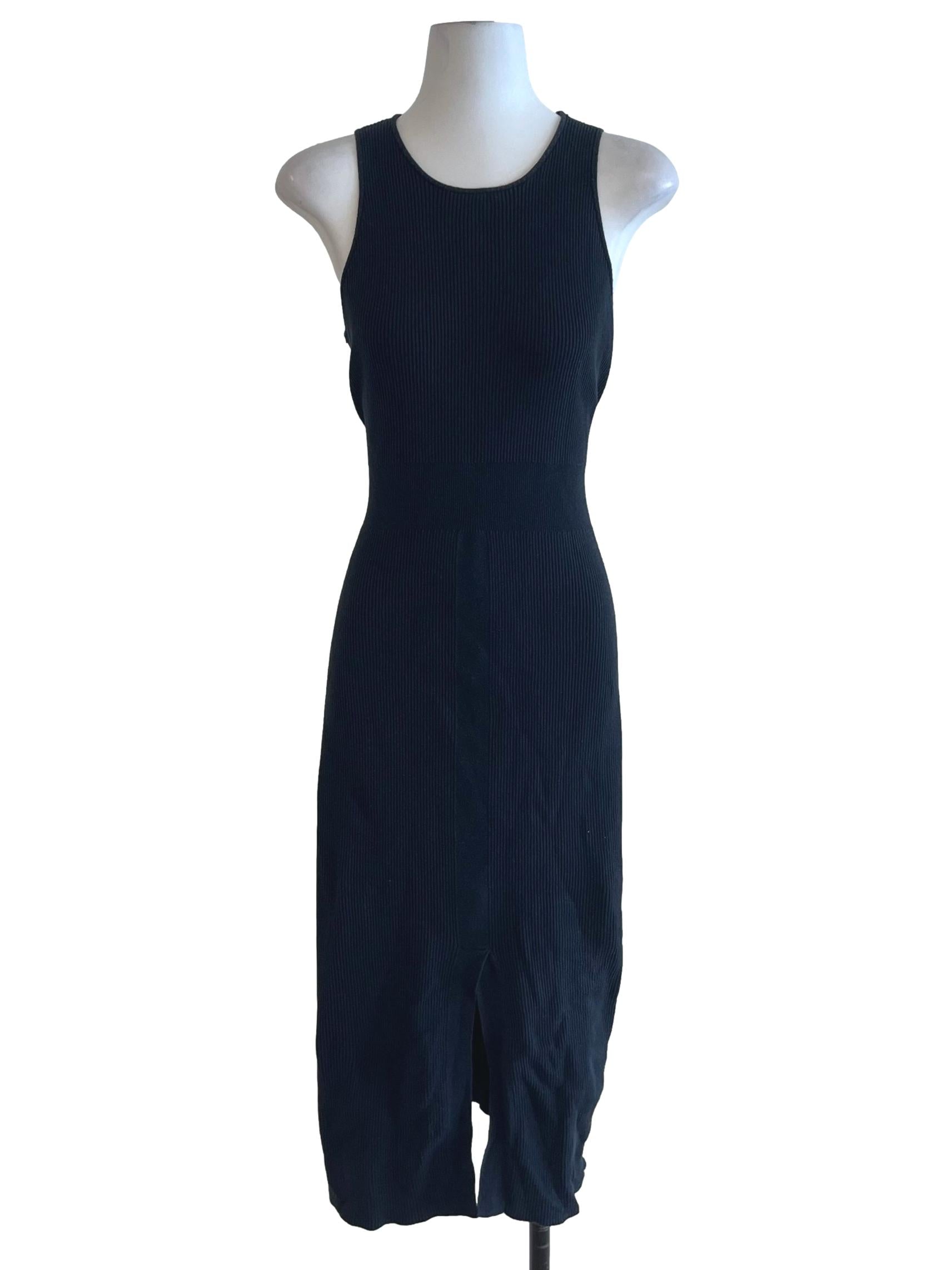Navy Blue Candy Stripe A-Line Dress