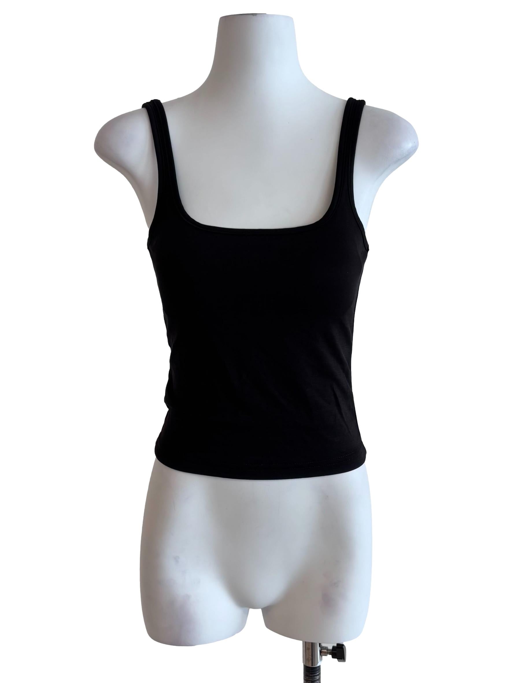 Jet Black Square Neck Tank Top