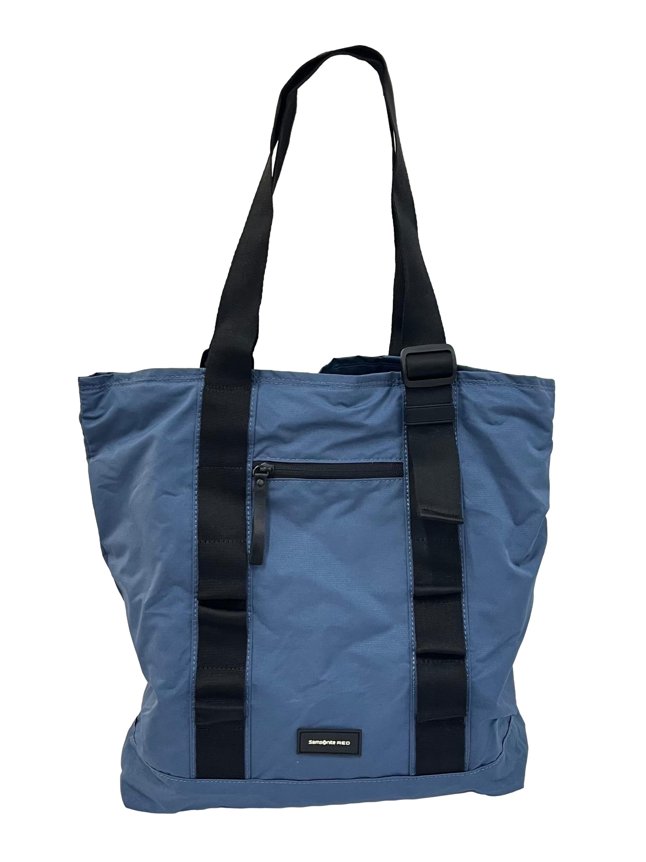 Blue Nylon Utility Tote Bag