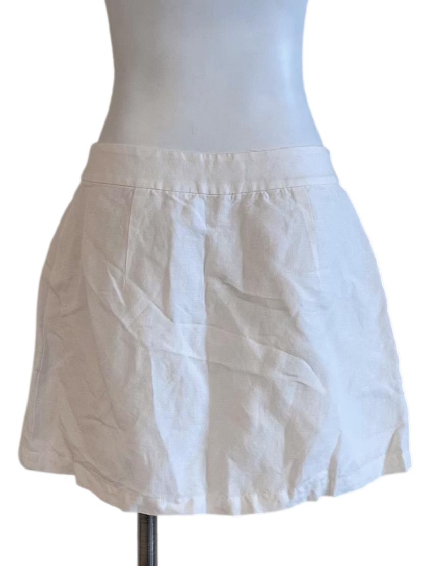 White Linen Mini Skorts OSN