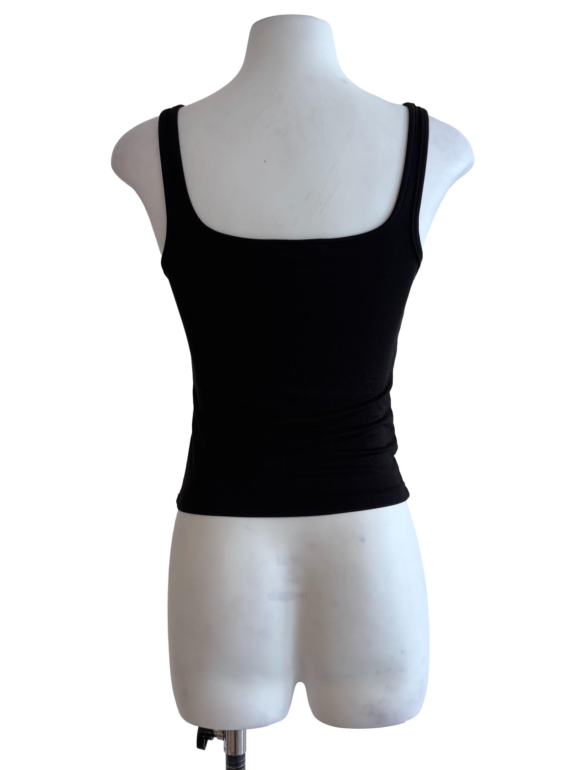 Jet Black Square Neck Tank Top