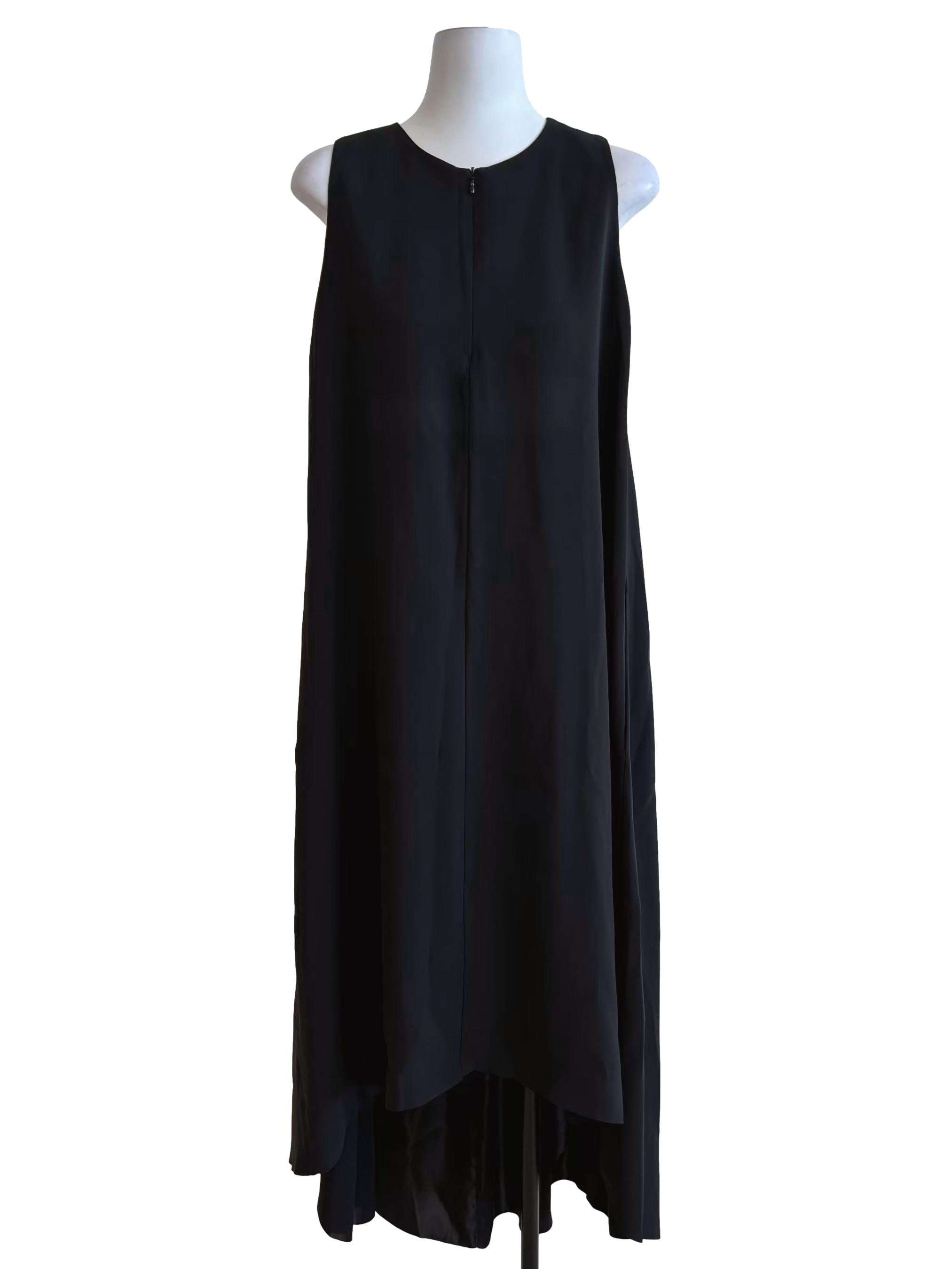 Black Round Neck Sleeveless Long Dress