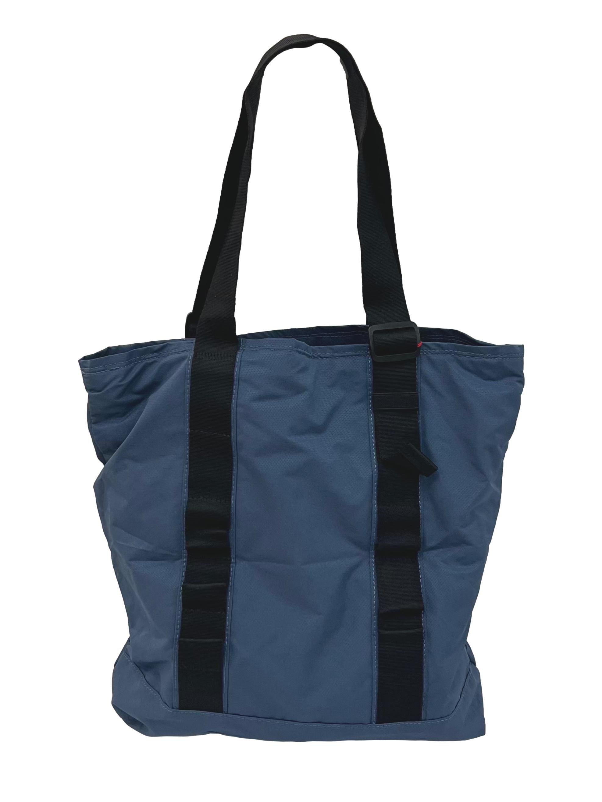 Blue Nylon Utility Tote Bag