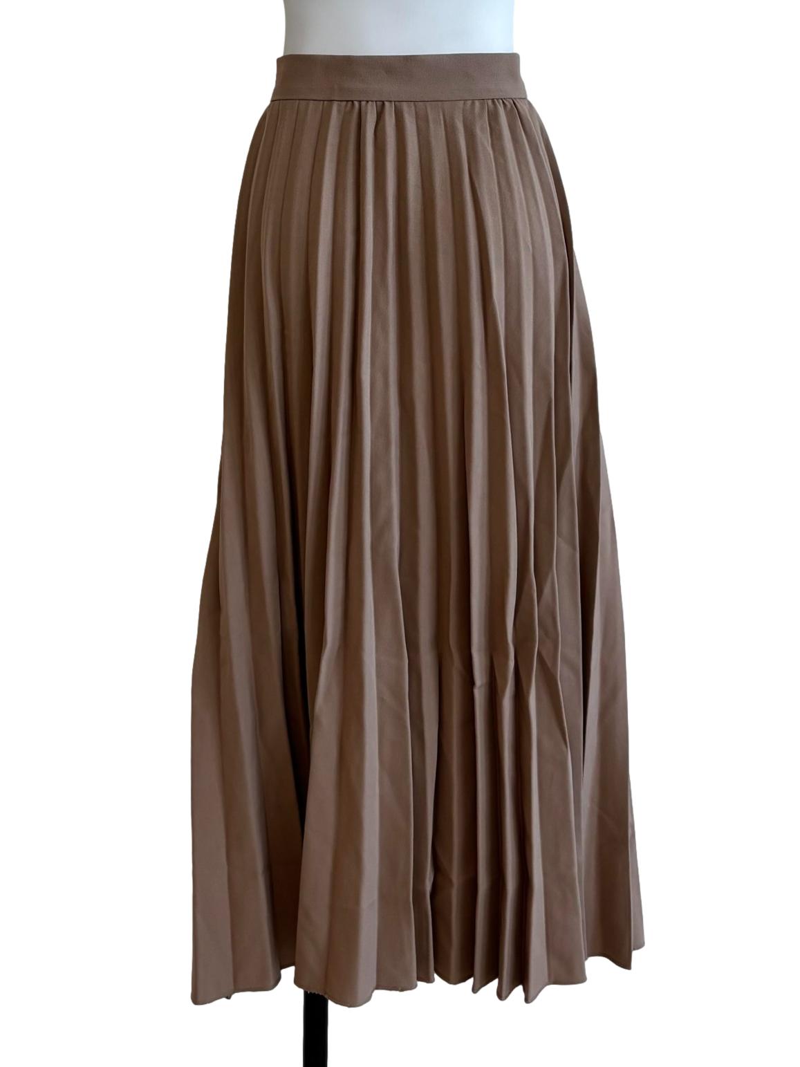 Buff Brown Pleated Skirt