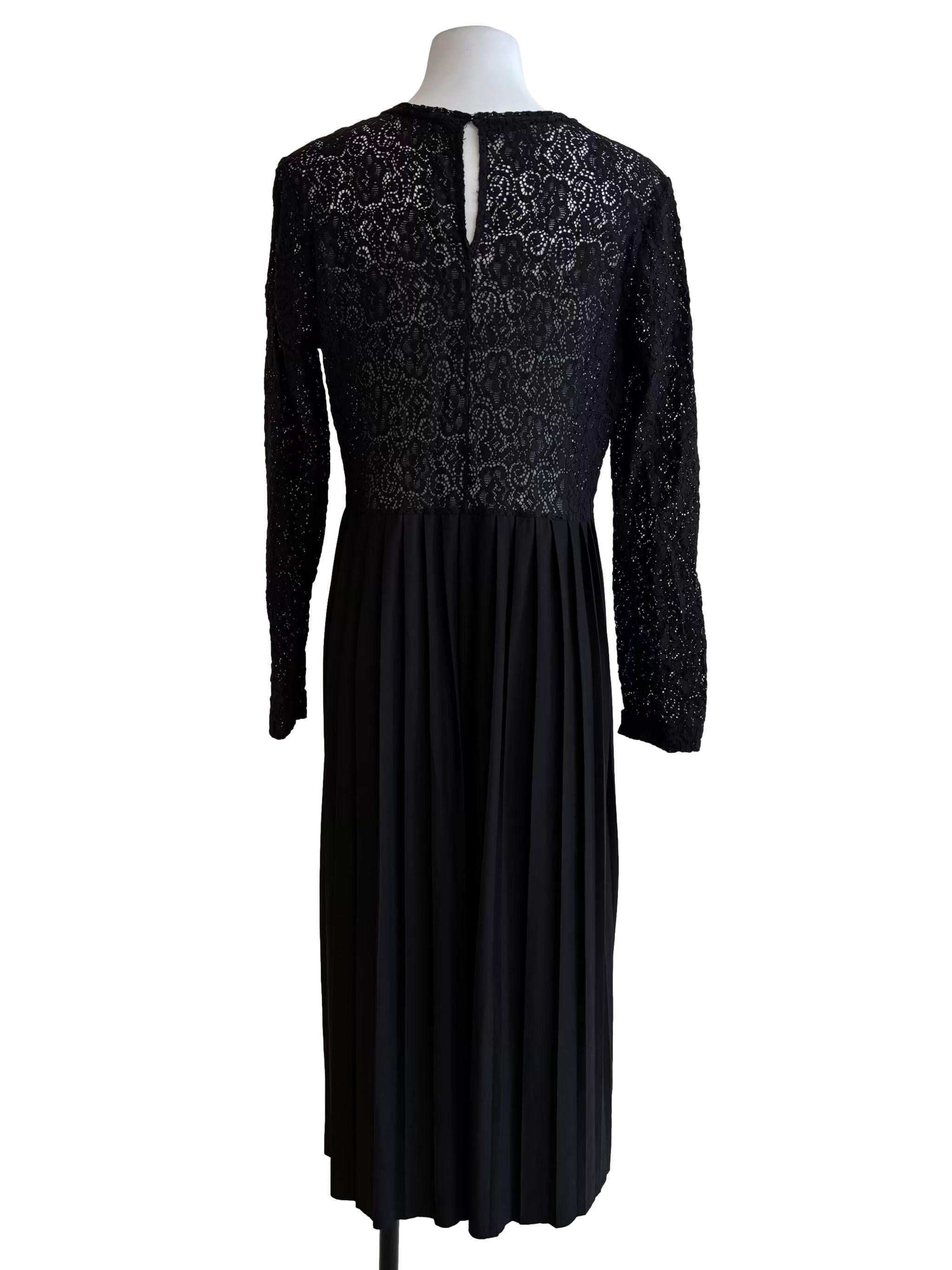Black Long Sleeve Laced Top Dress
