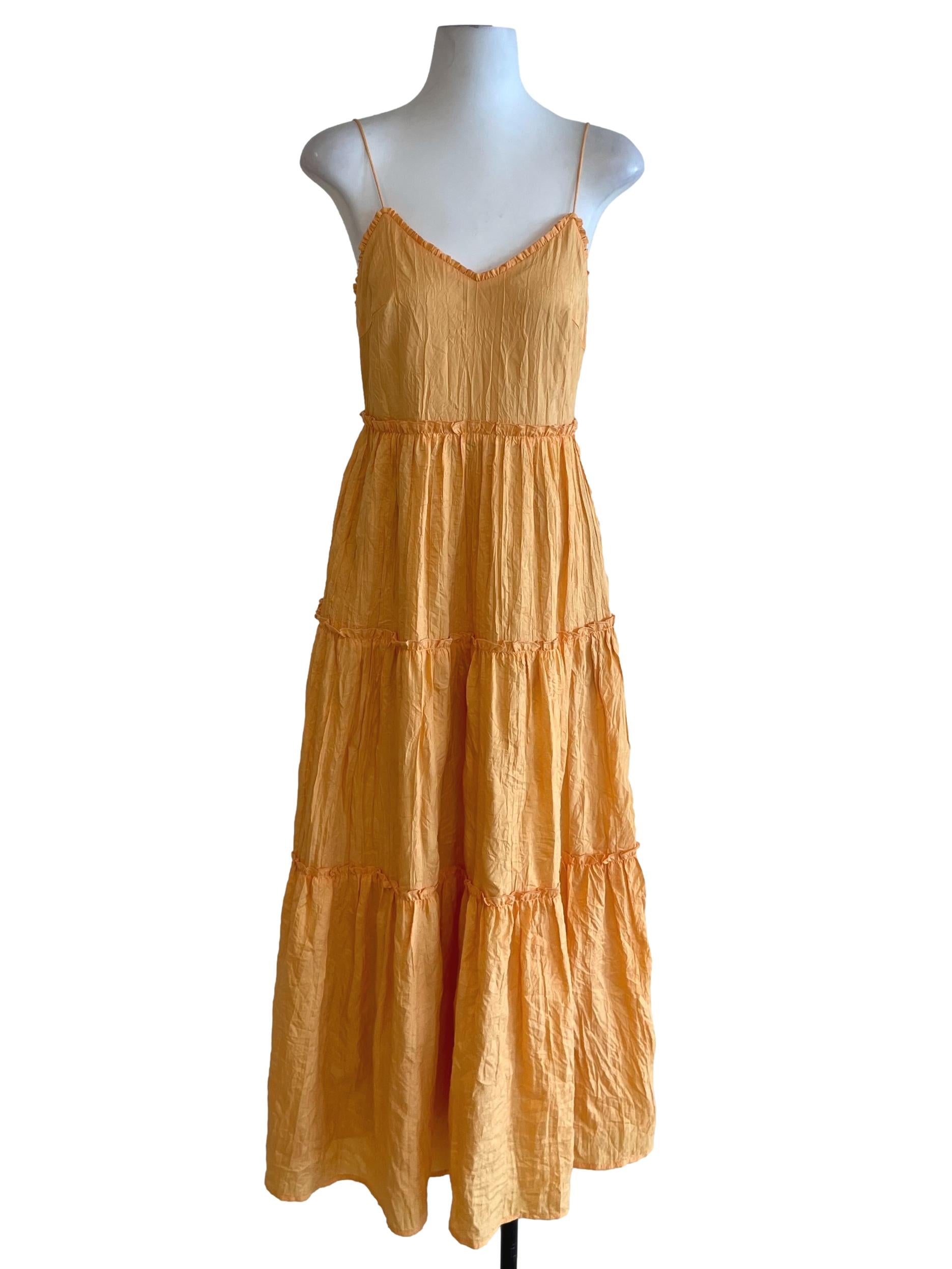 Orange Sweetheart Neckline A-Line Dress