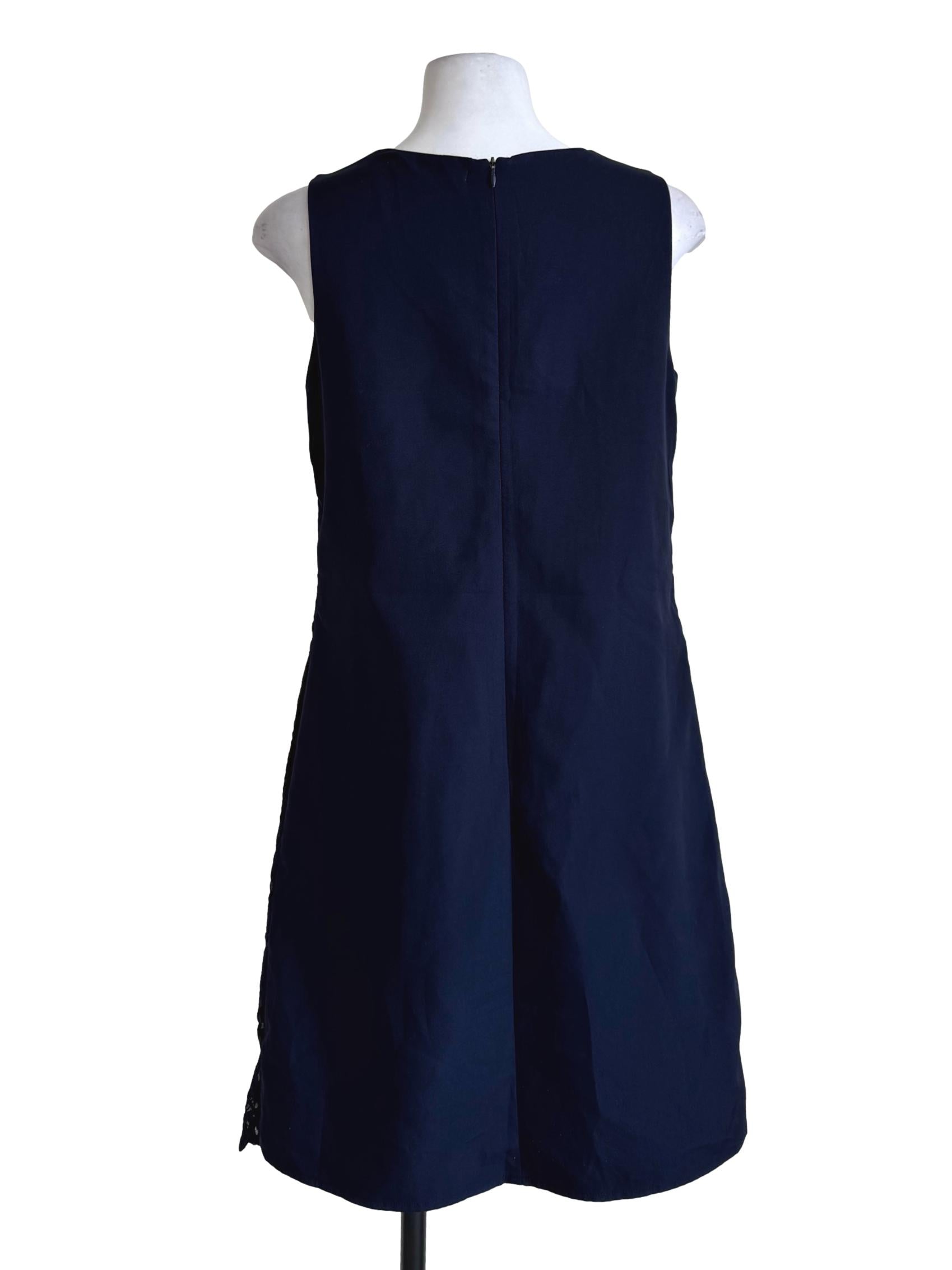 Navy Blue Lace Shift Dress