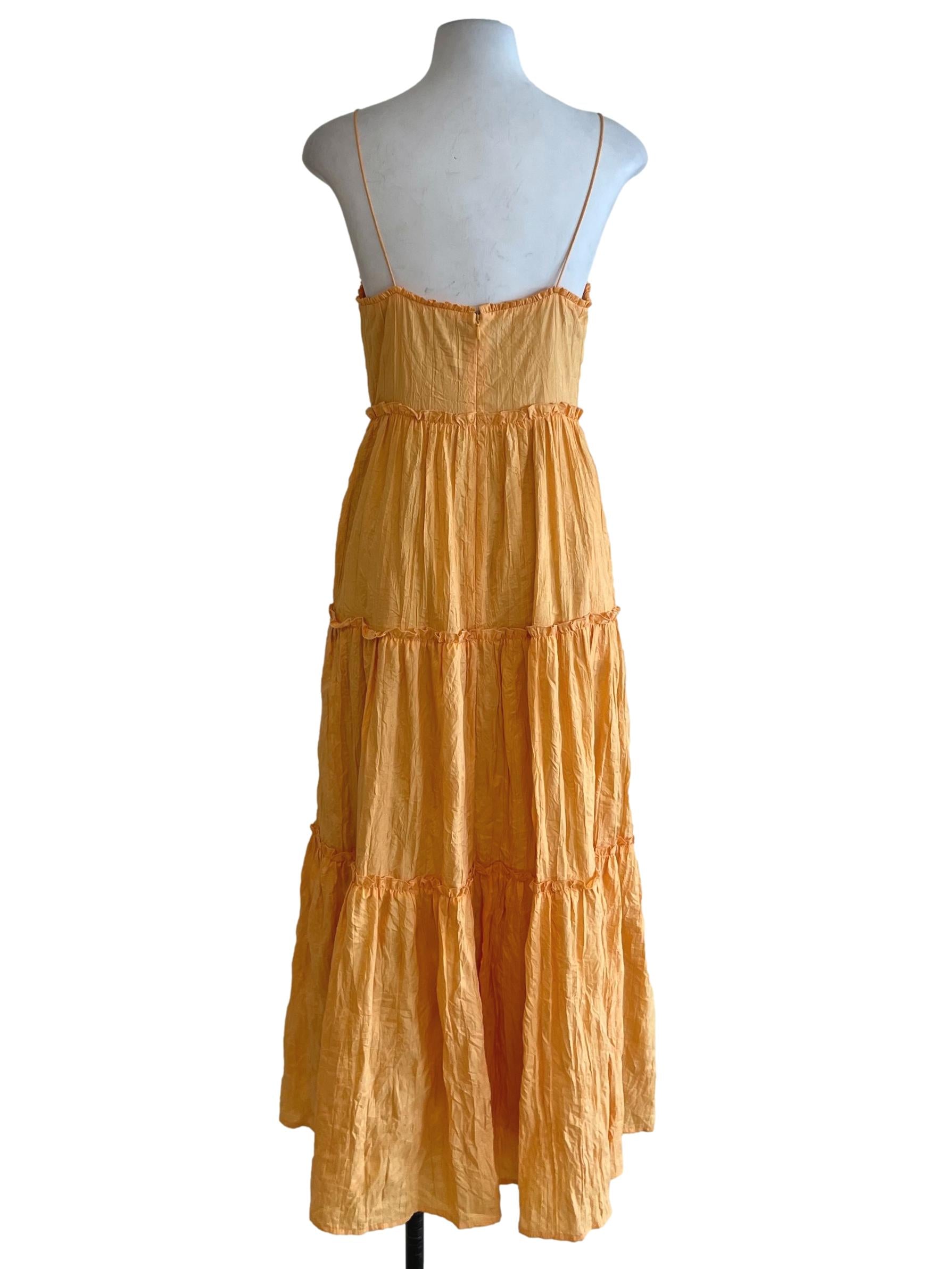 Orange Sweetheart Neckline A-Line Dress