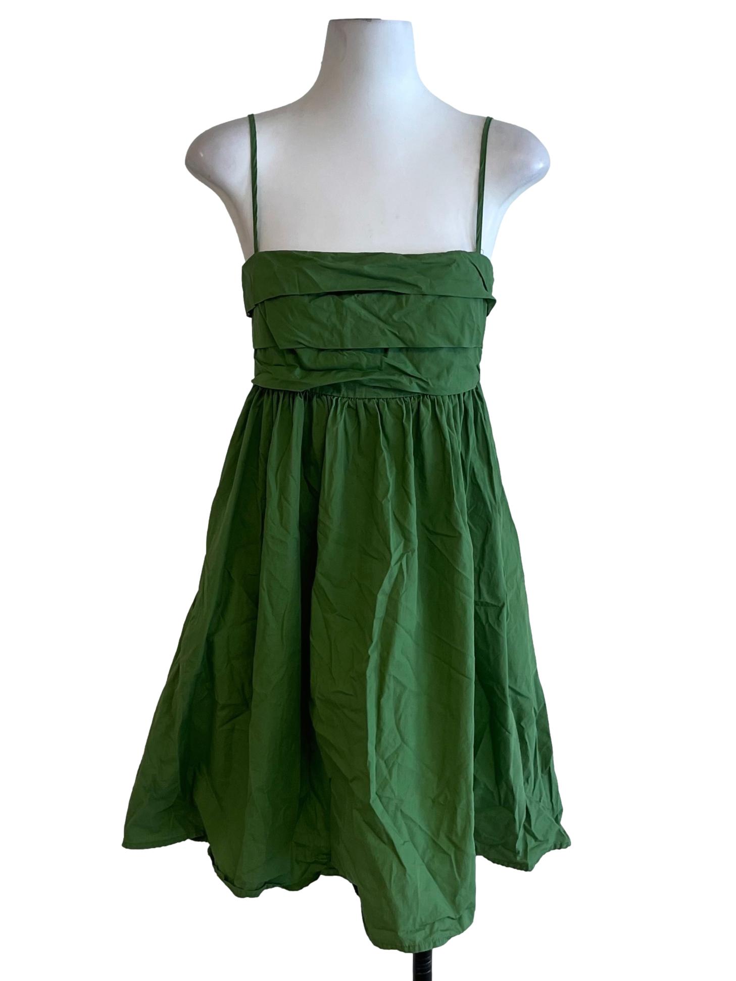 Fern Green Spaghetti Strap Jumper Dress