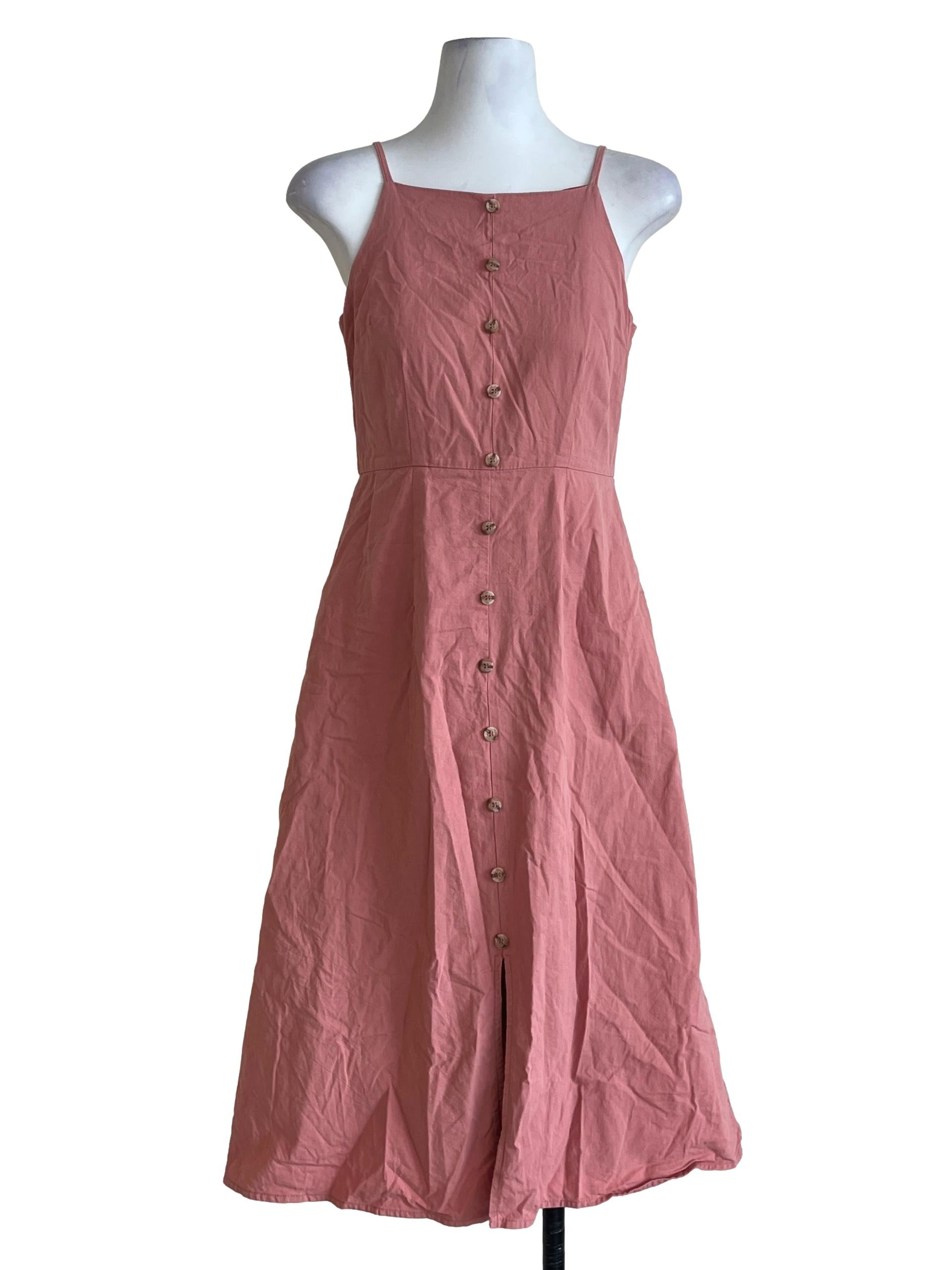 Coral Pink Straight A-Line Dress