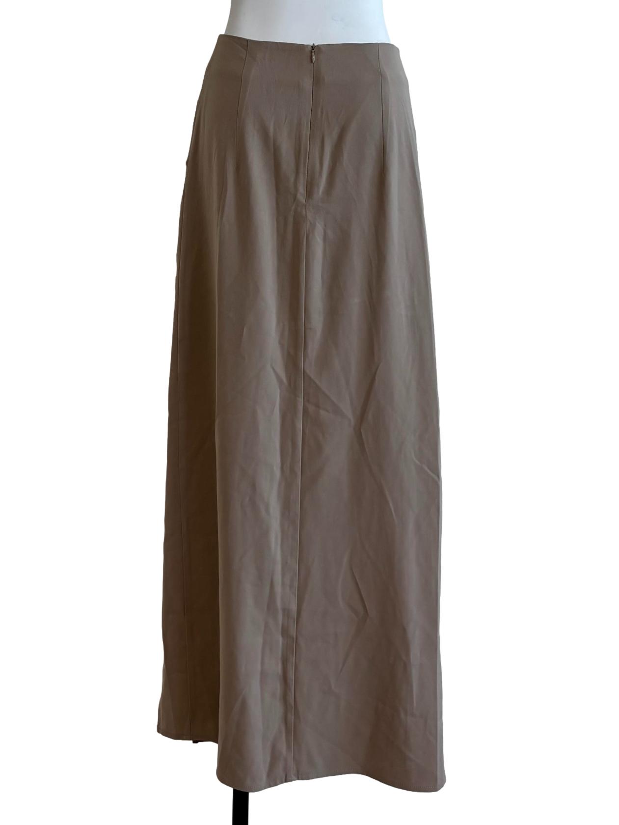 Khaki Slit Maxi Skirt