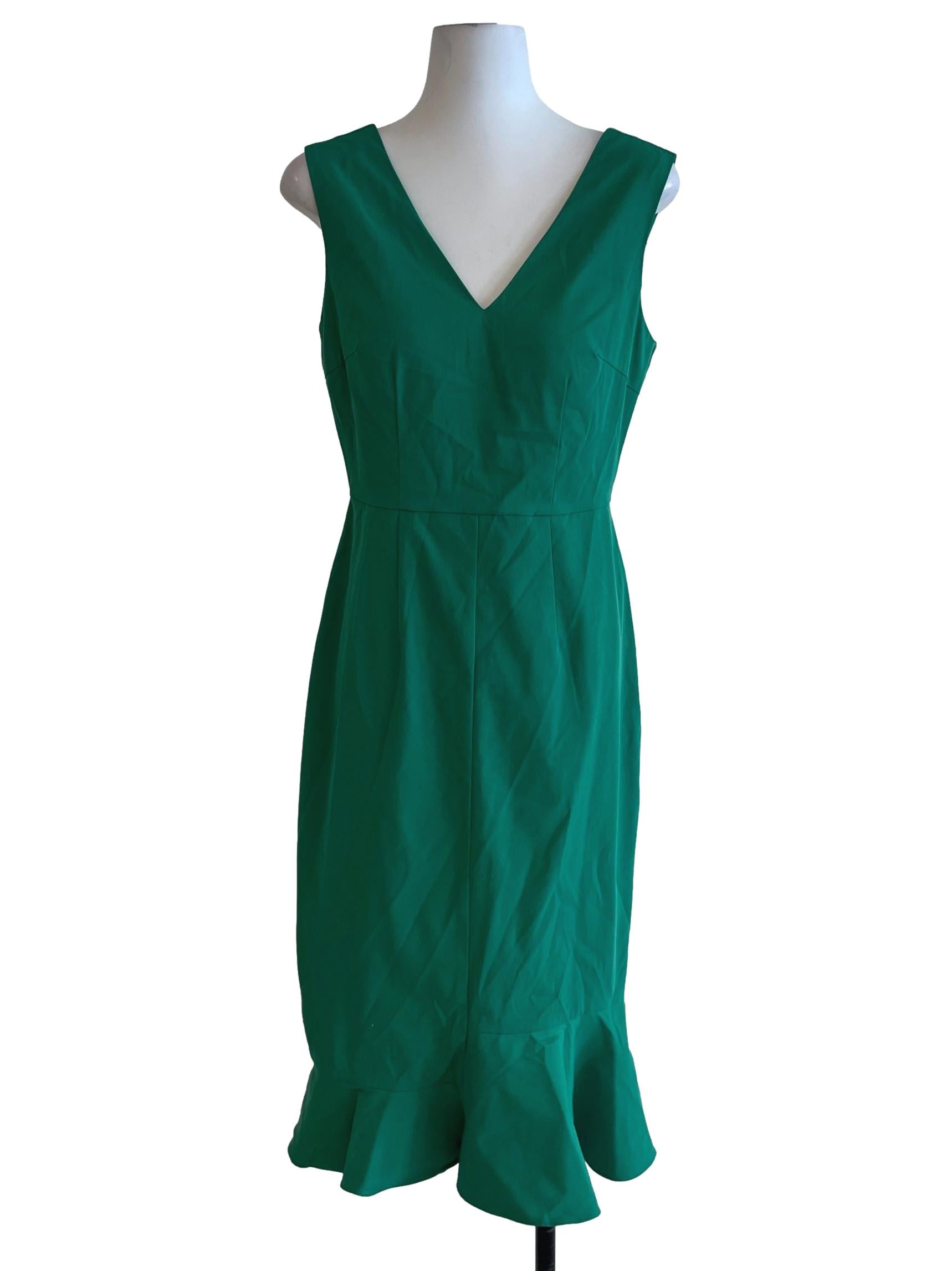 Green V-Neckline Babydoll Dress