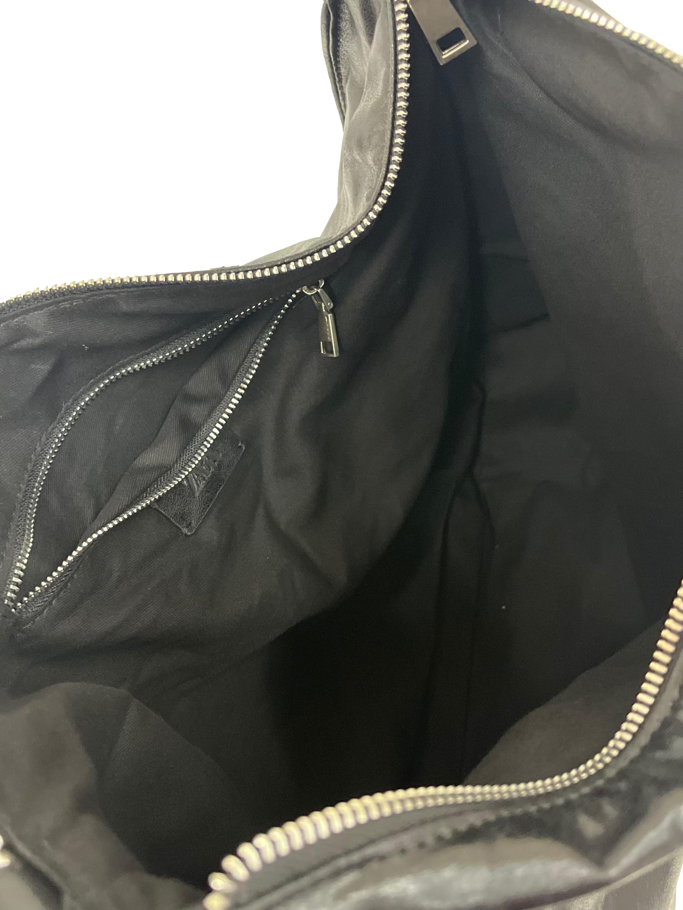 Black Metallic Buckle Shoulder Bag