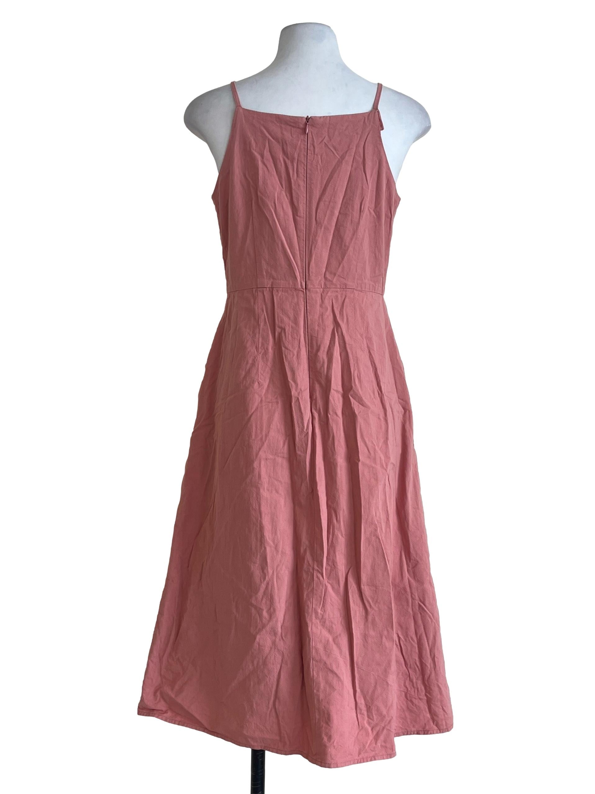 Coral Pink Straight A-Line Dress