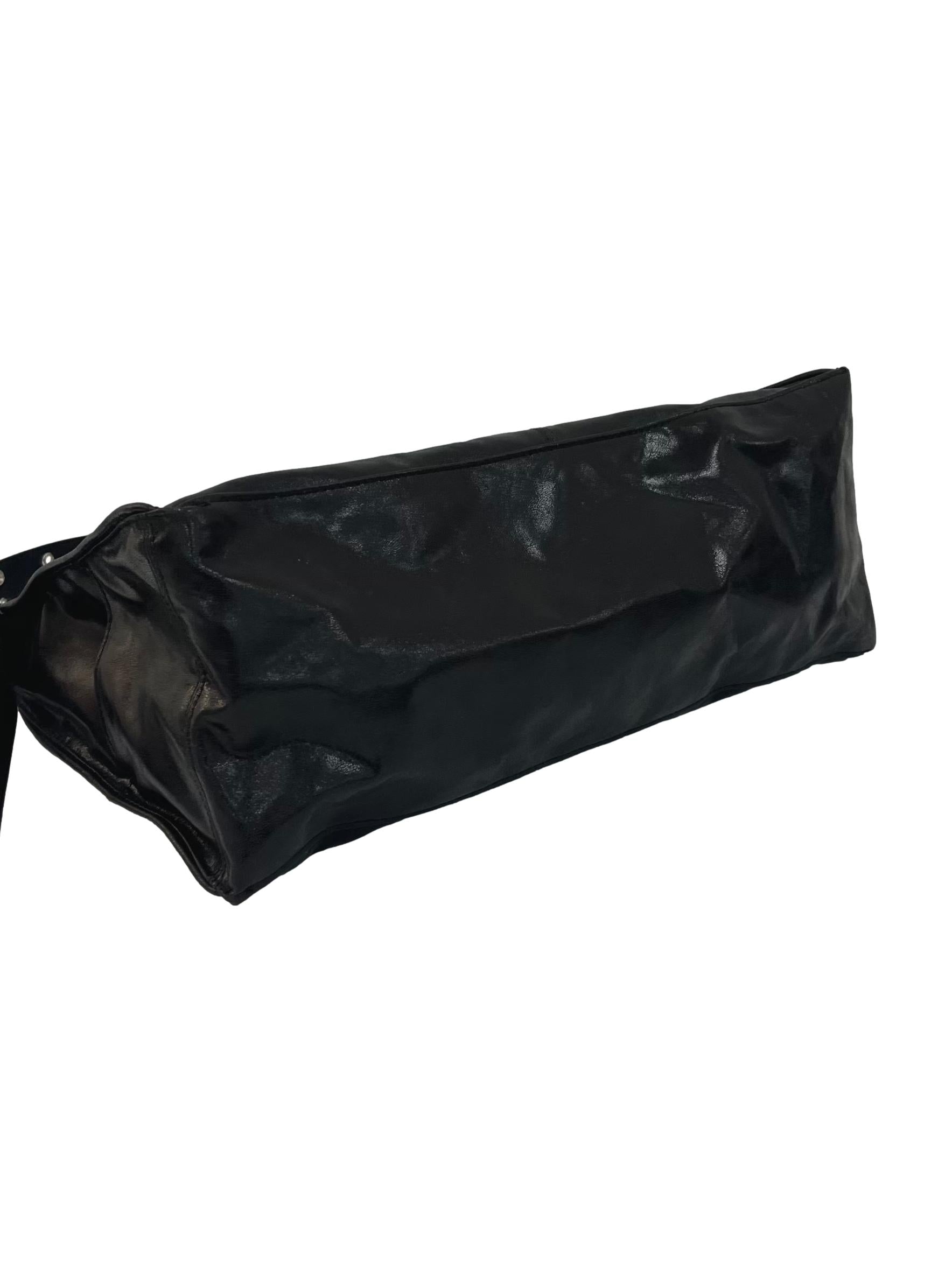 Black Metallic Buckle Shoulder Bag