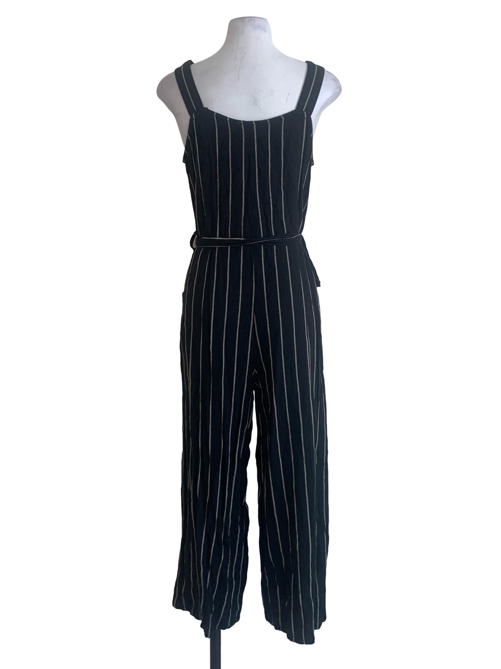 Black Candy Stripe Jumpsuit