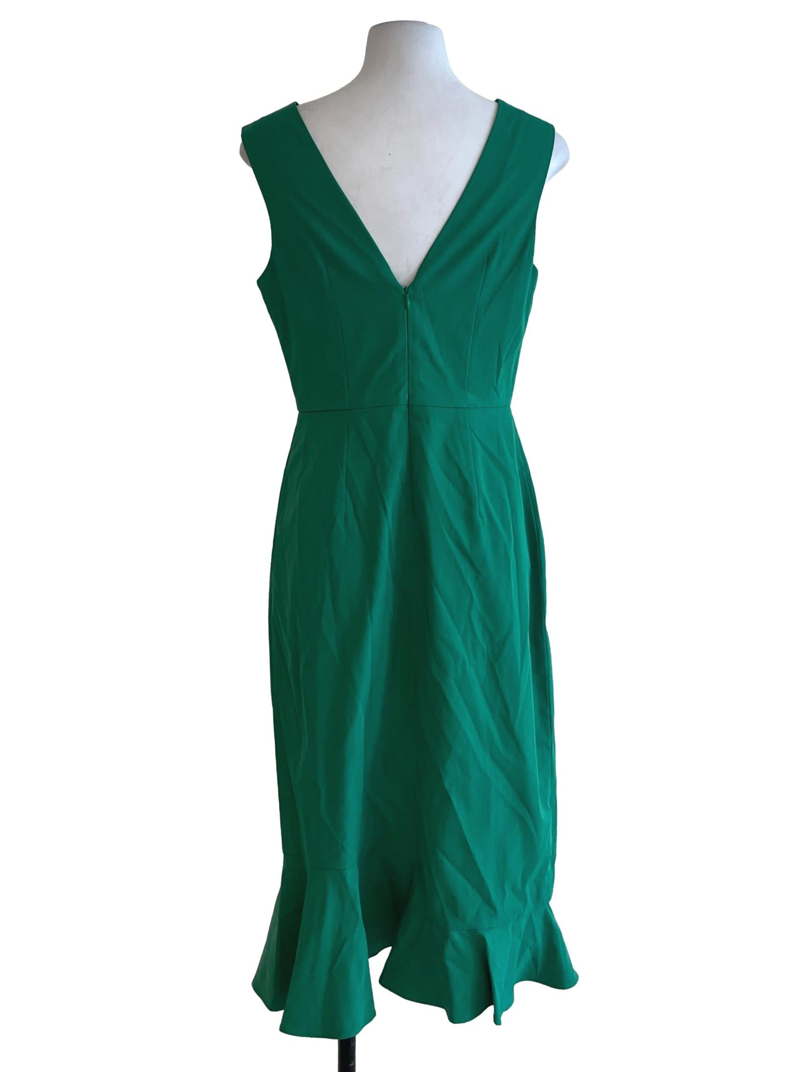 Green V-Neckline Babydoll Dress