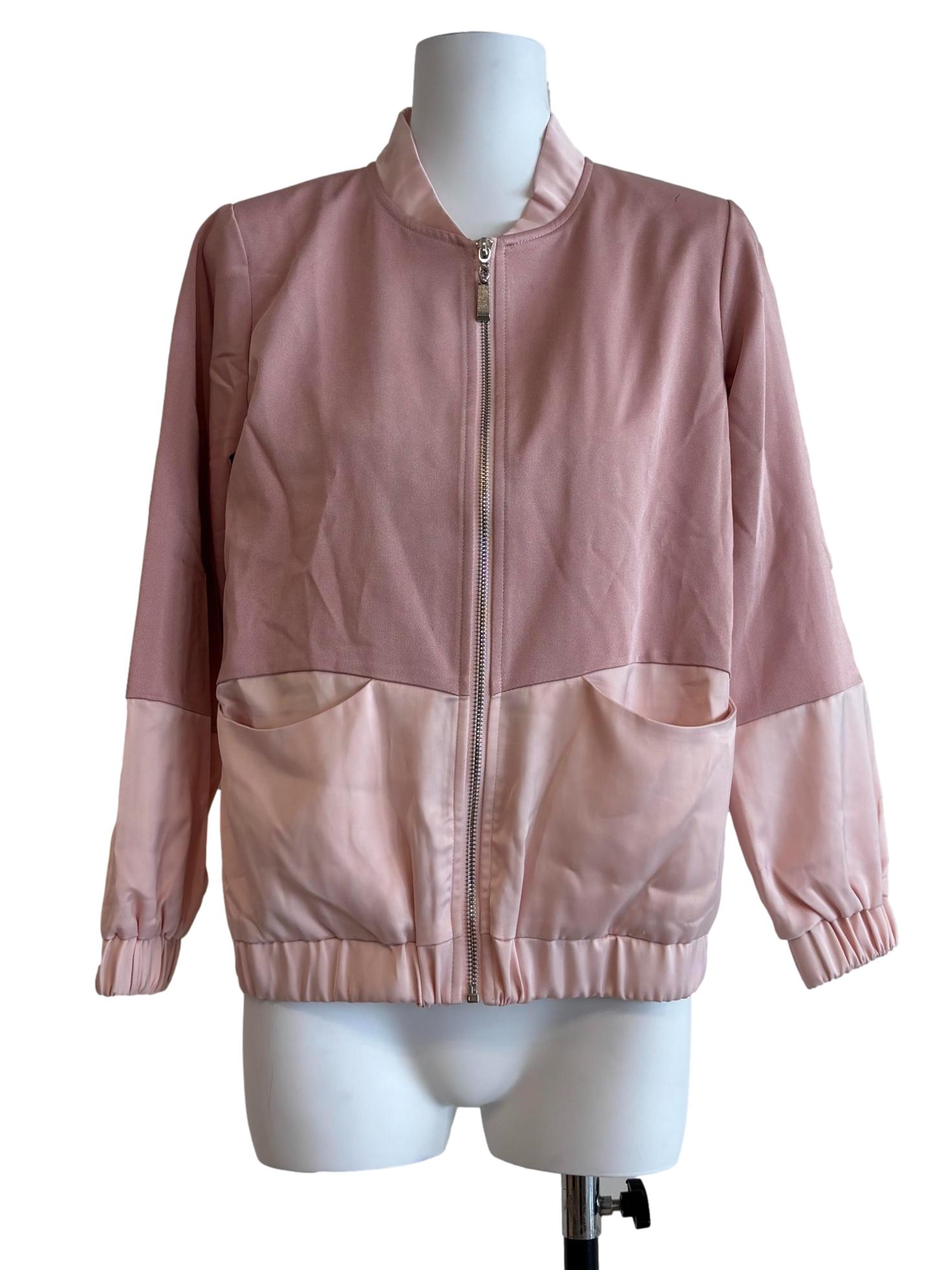 Salmon Pink Tone Zip Up Jacket
