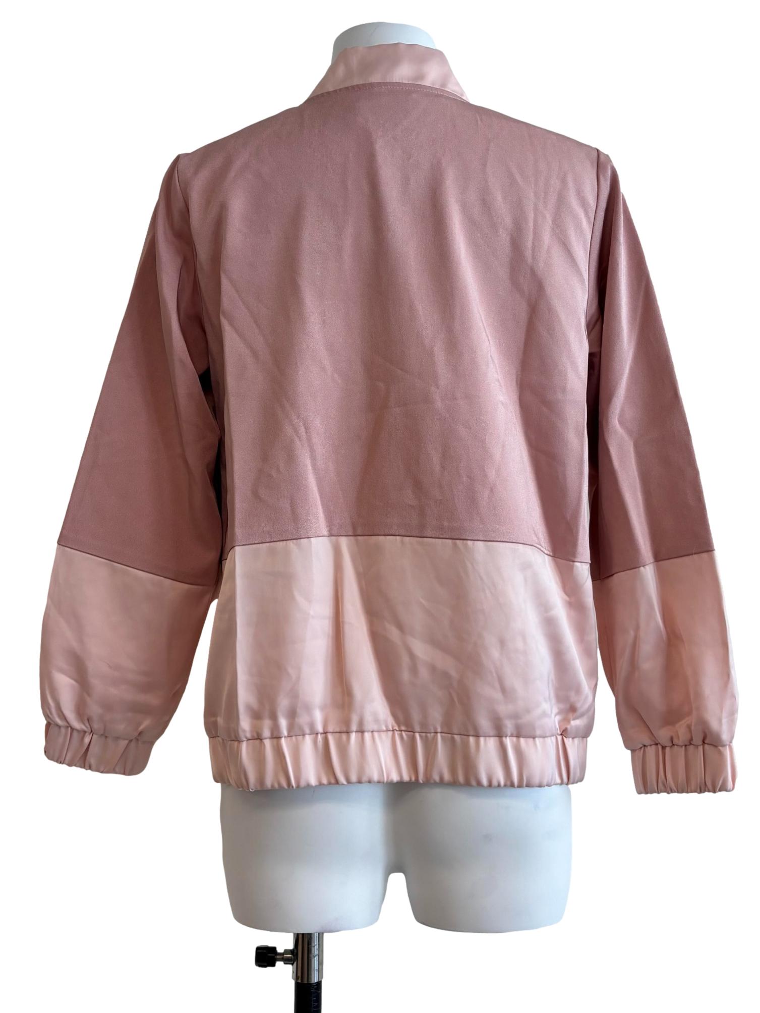 Salmon Pink Tone Zip Up Jacket