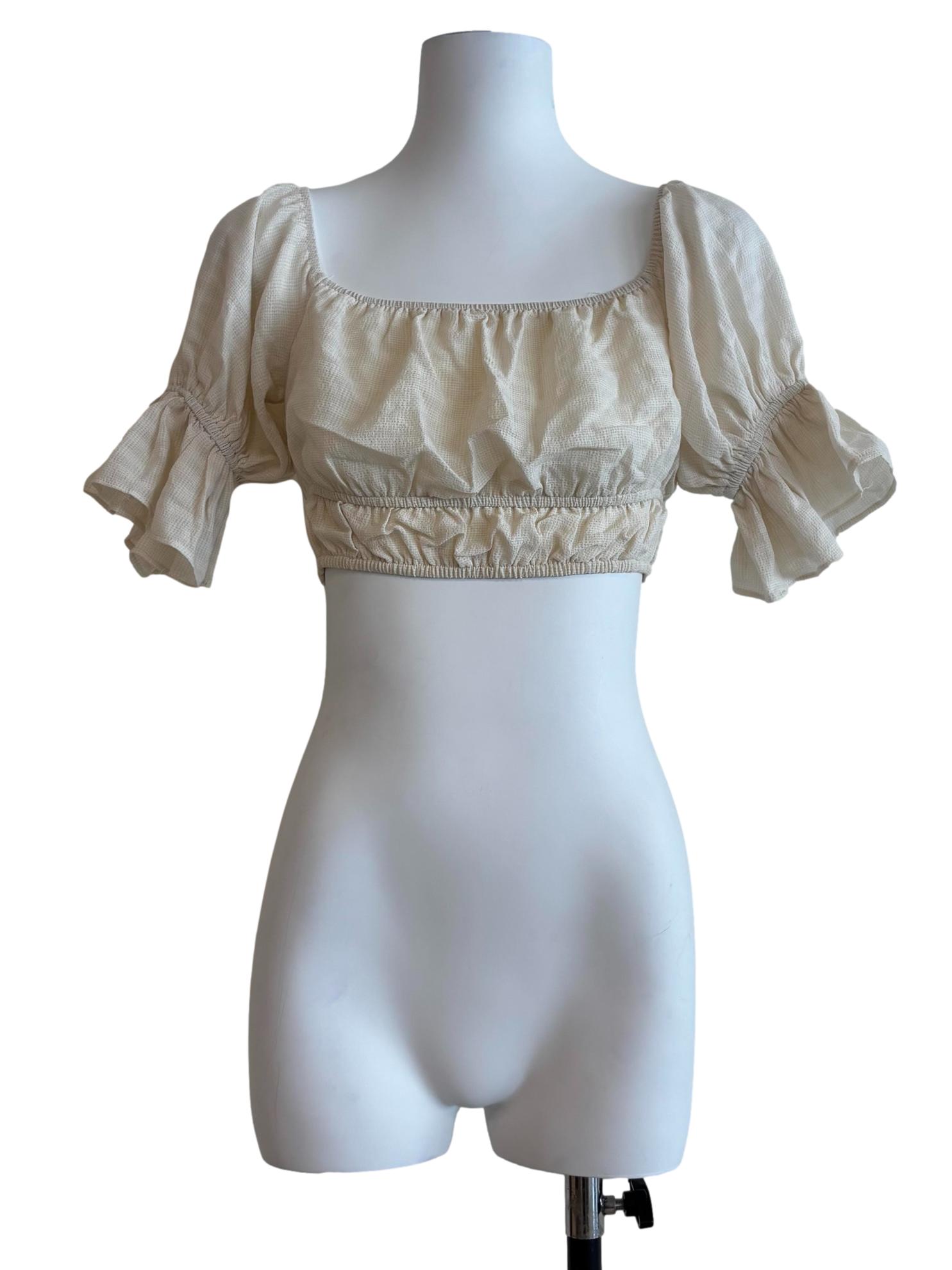 Ivory White Baby Doll Crop Top