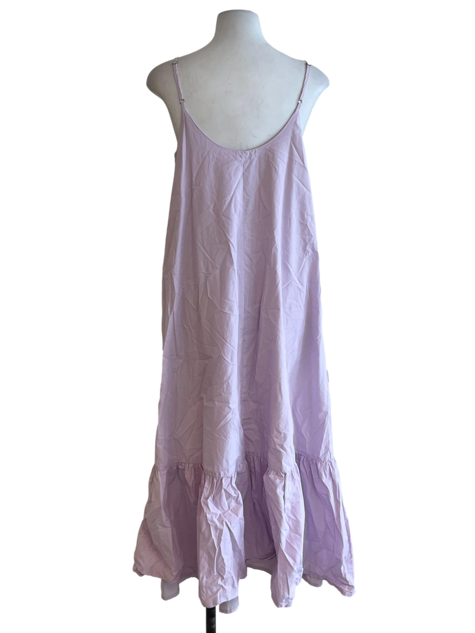 Lilac Purple Scoop Neckline Drop Waist Dress