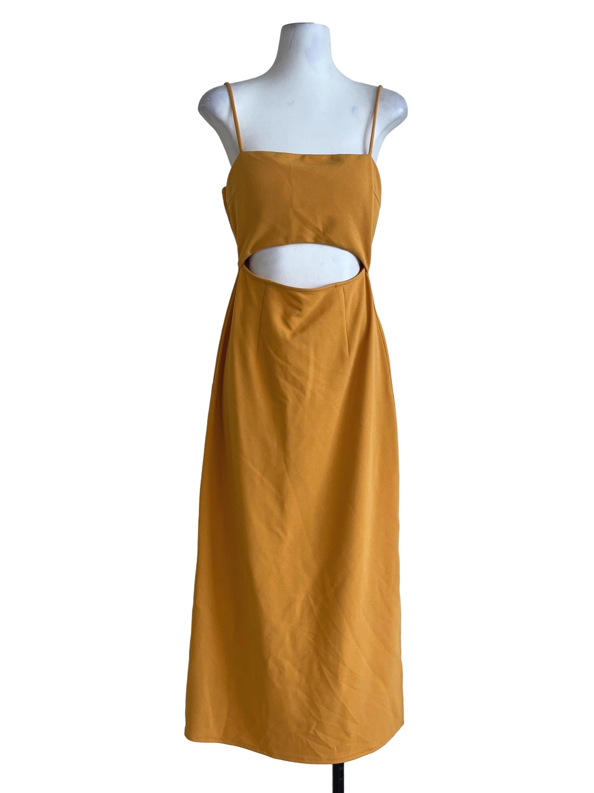 Butterscotch Yellow Straight Across Slip Dress