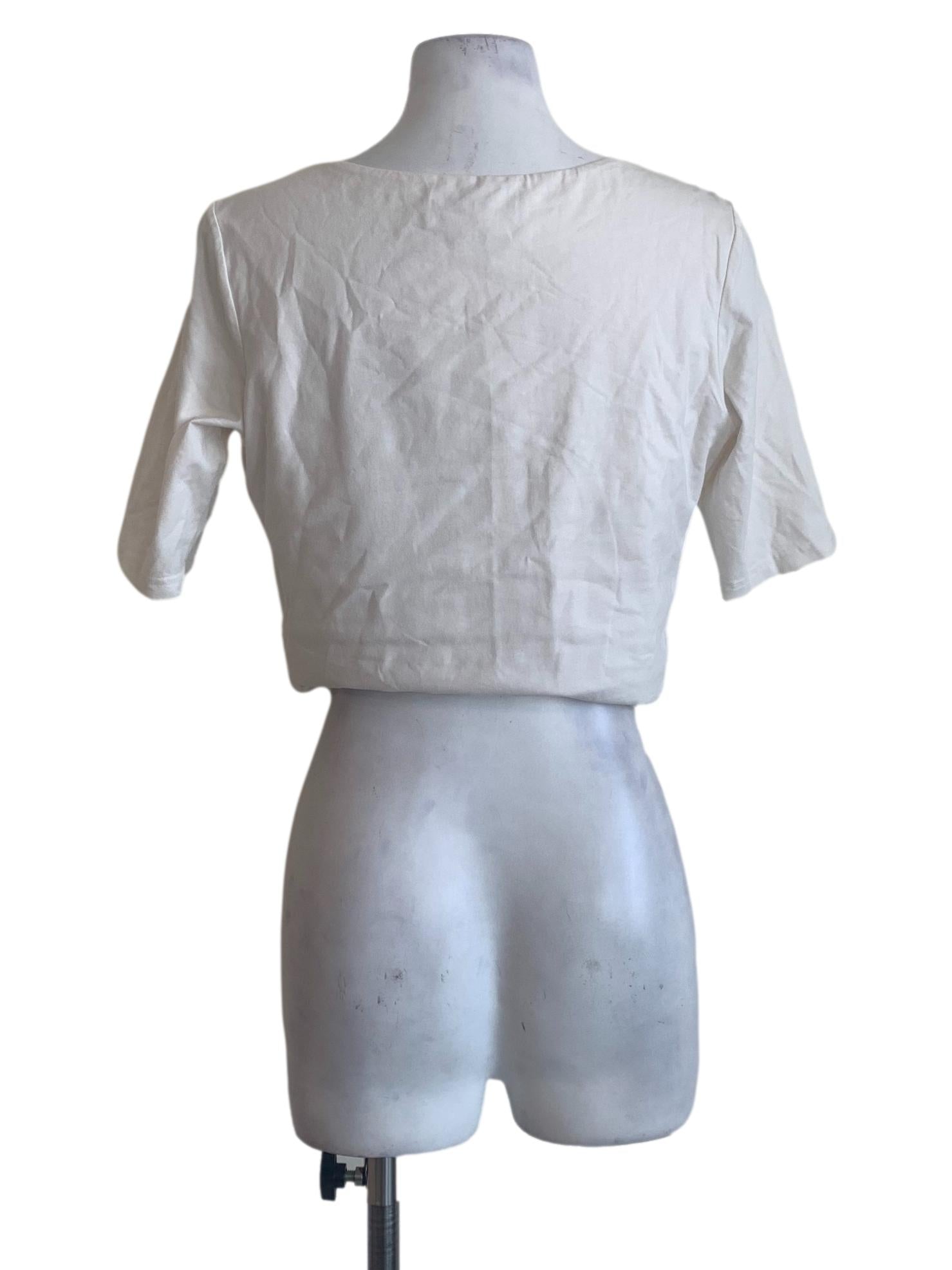 White Square Neck Top