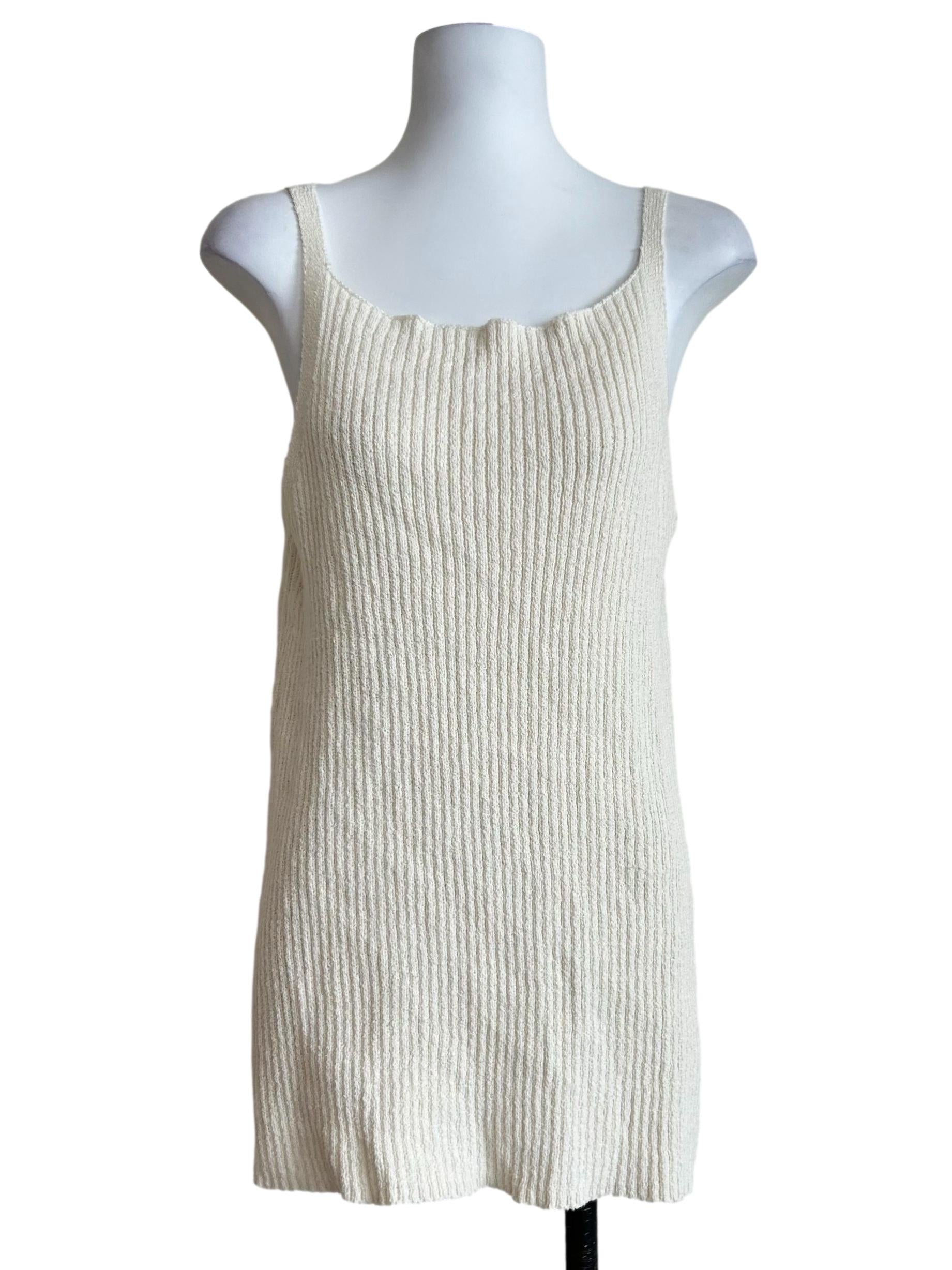 Off-White Ribbed Knit Cami Top
