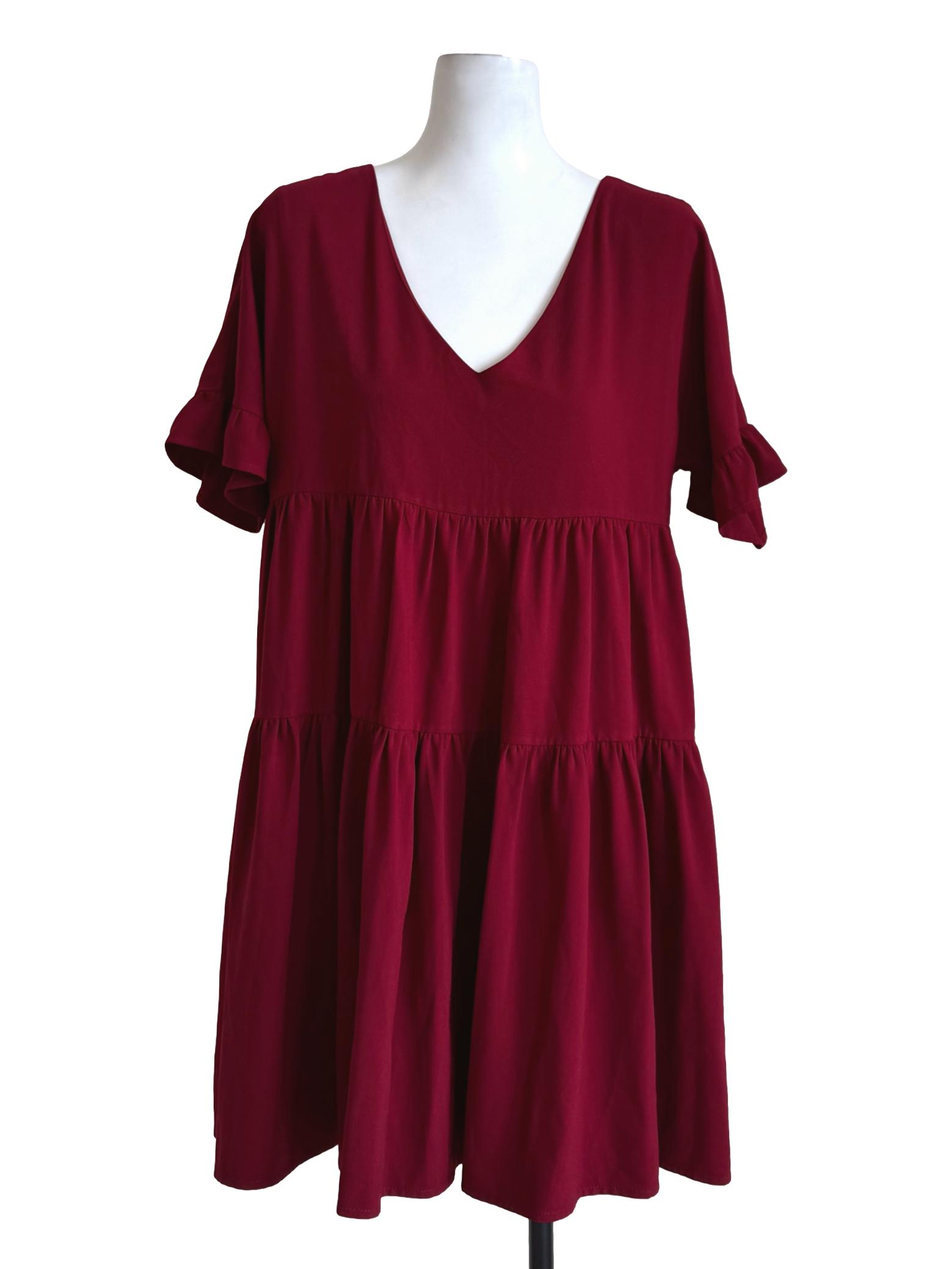 Merry Red V Neck Dress