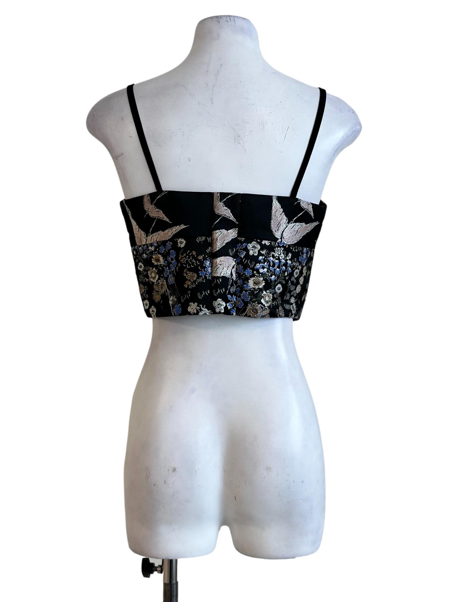 Black Floral Embroidered Sleeveless Top