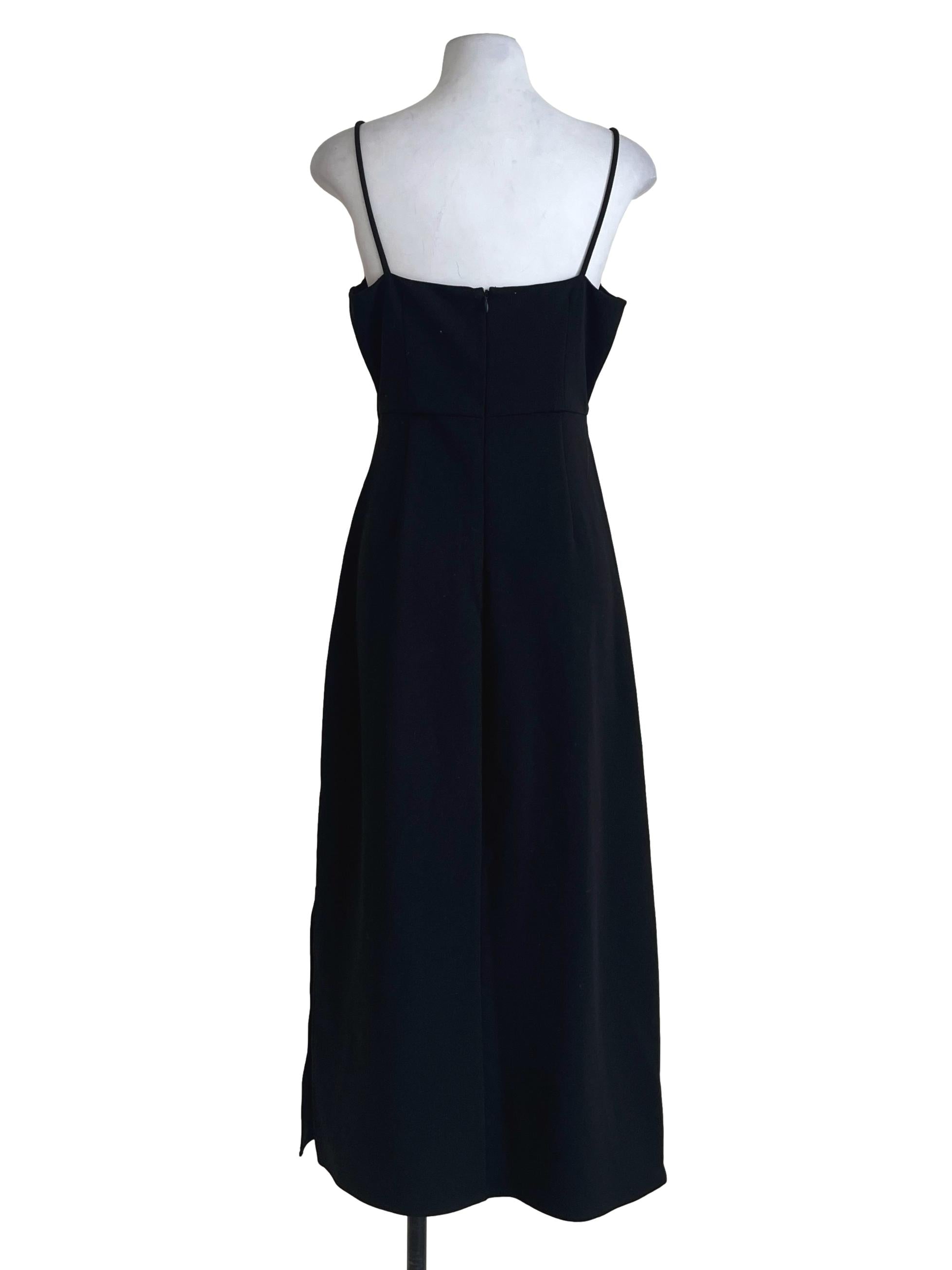 Ink Black Spaghetti Slip Dress