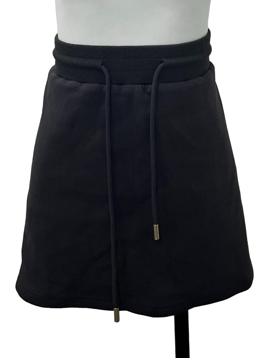 Black Drawstring Mini Skirt