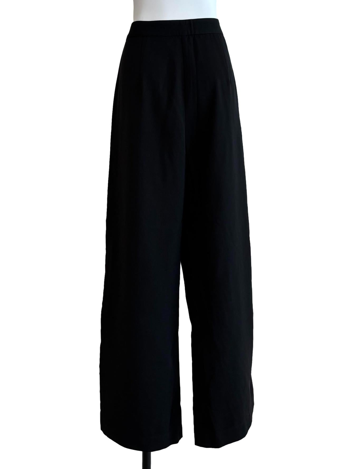 Rich Black Wide Leg Slacks