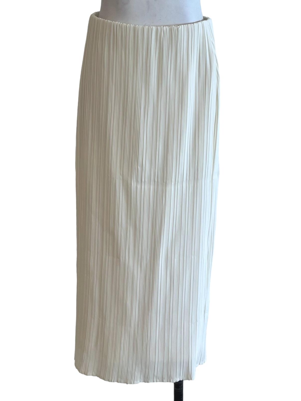 White Bengal Stripe High-Waisted Skirt
