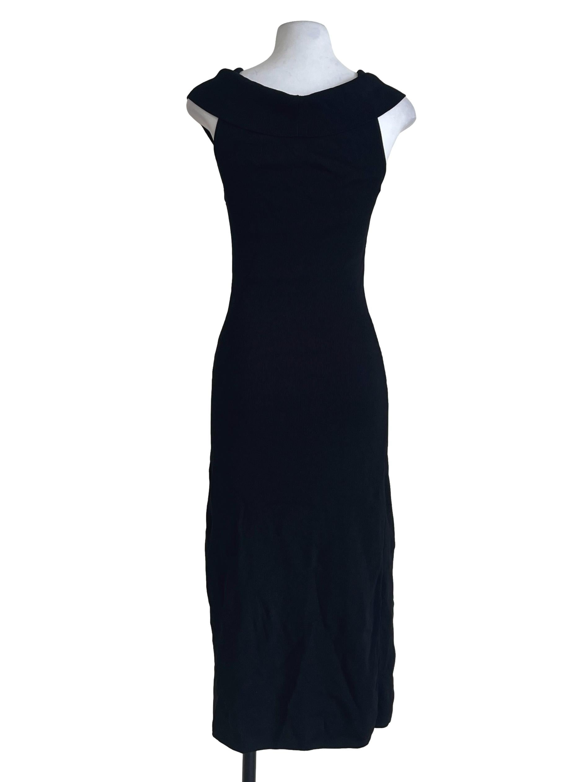 Pitch Black V-Neck Bodycon Dress