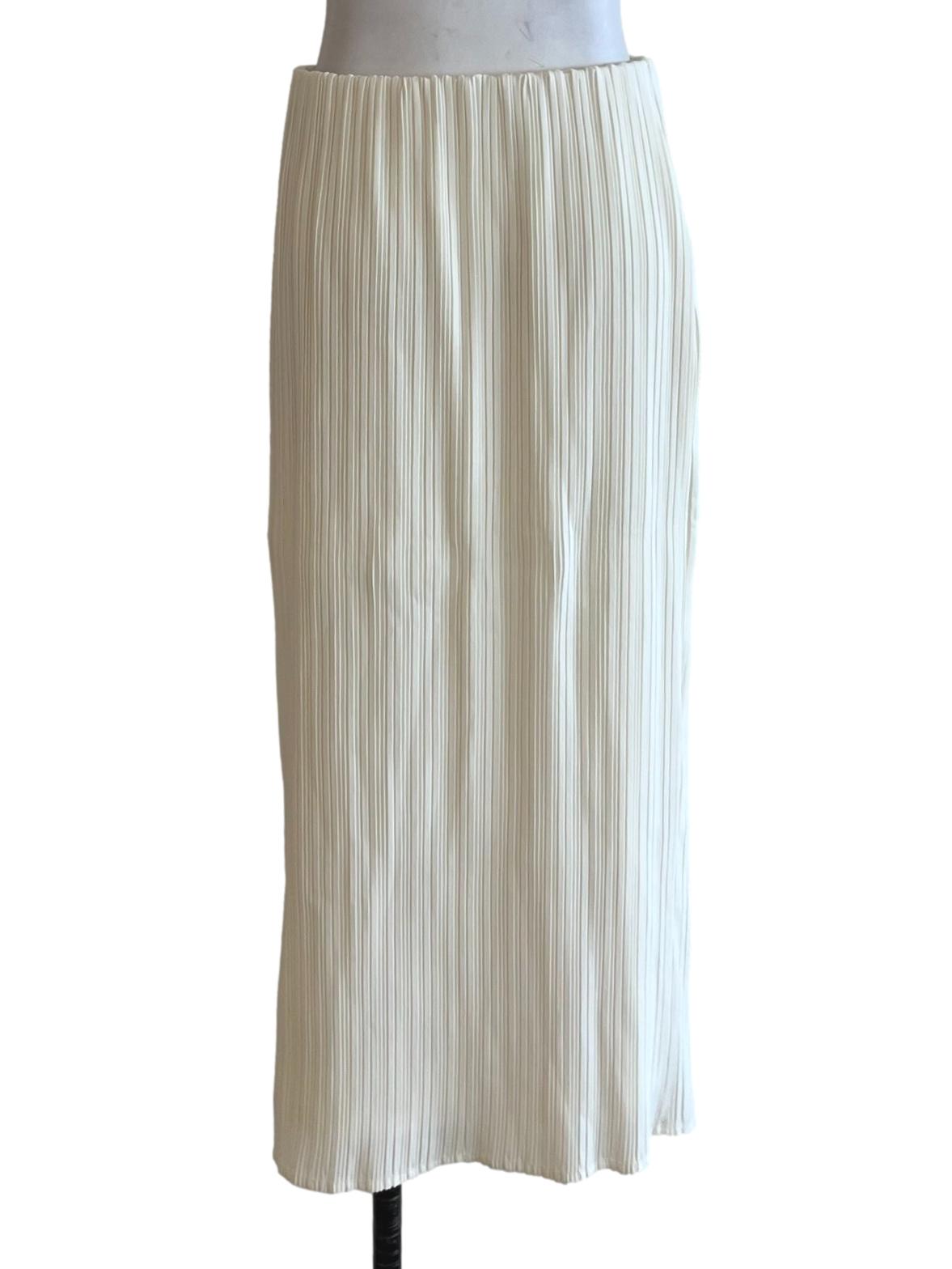 White Bengal Stripe High-Waisted Skirt