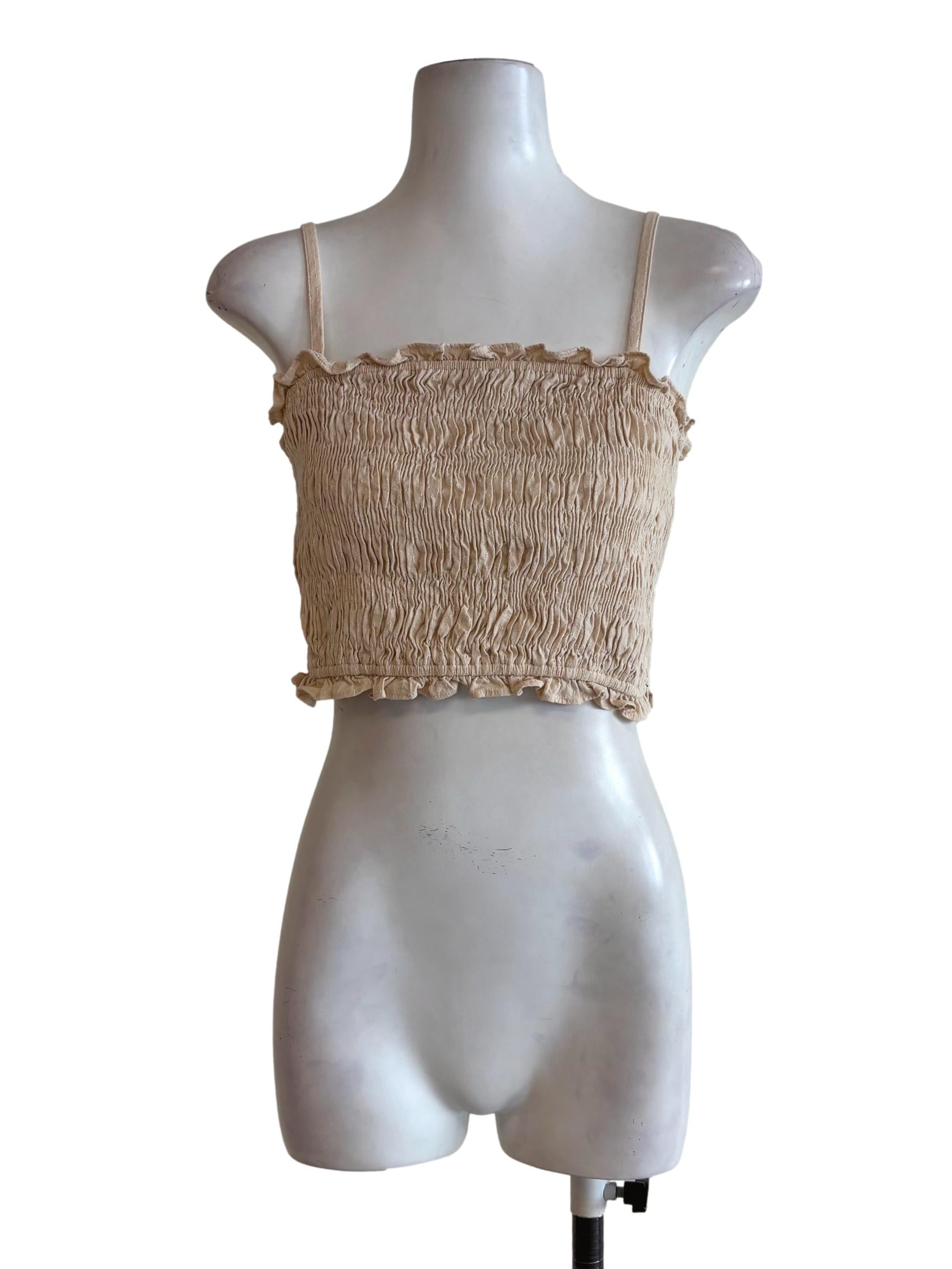 Champagne Cream Smocked Camisole