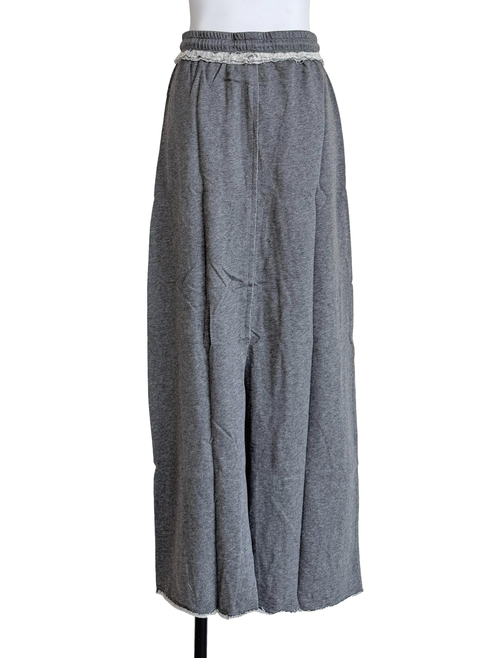 Grey Keith Raw Hem Jersey Skirt