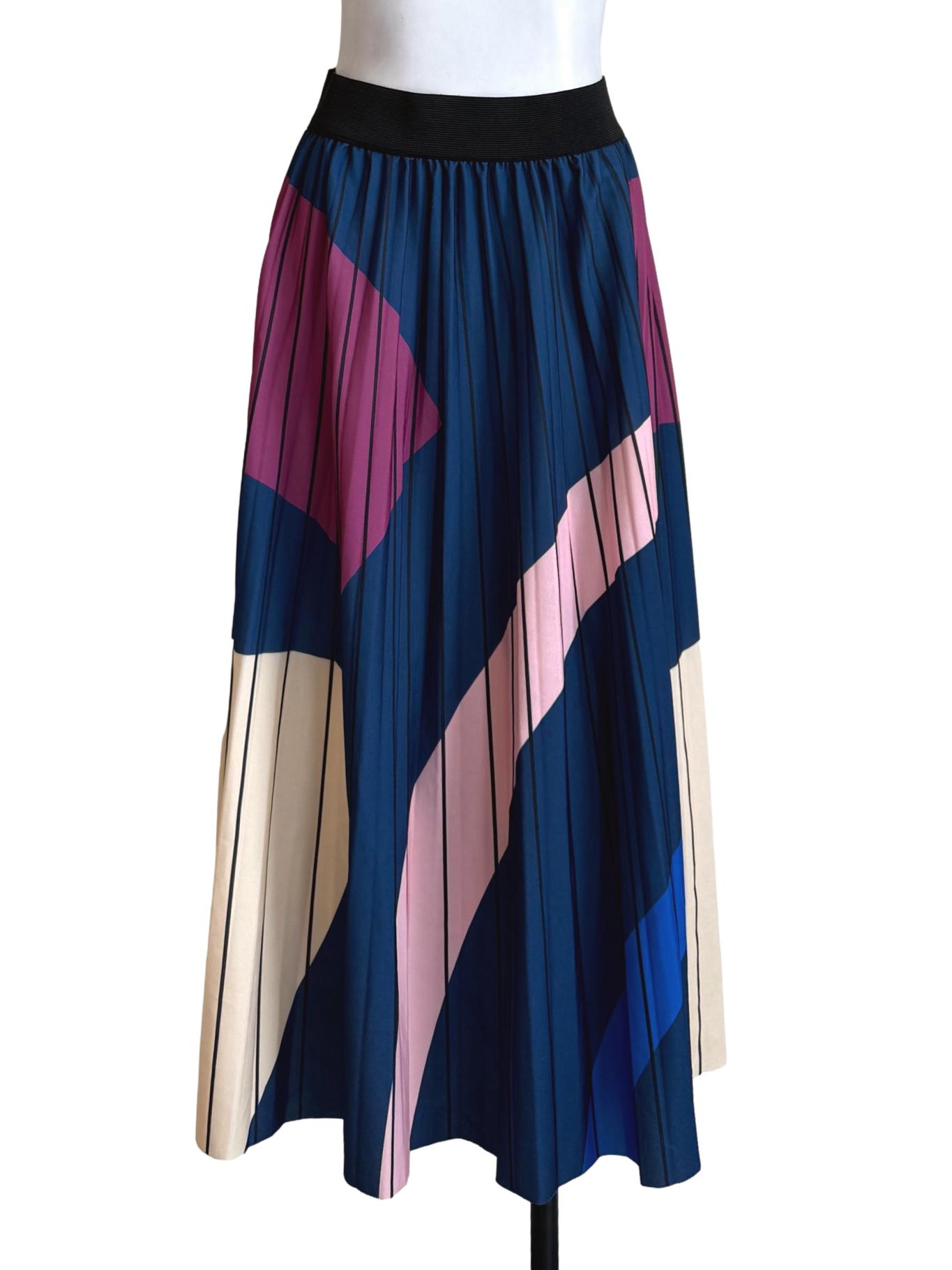 Multi-Color Pleated Skirt