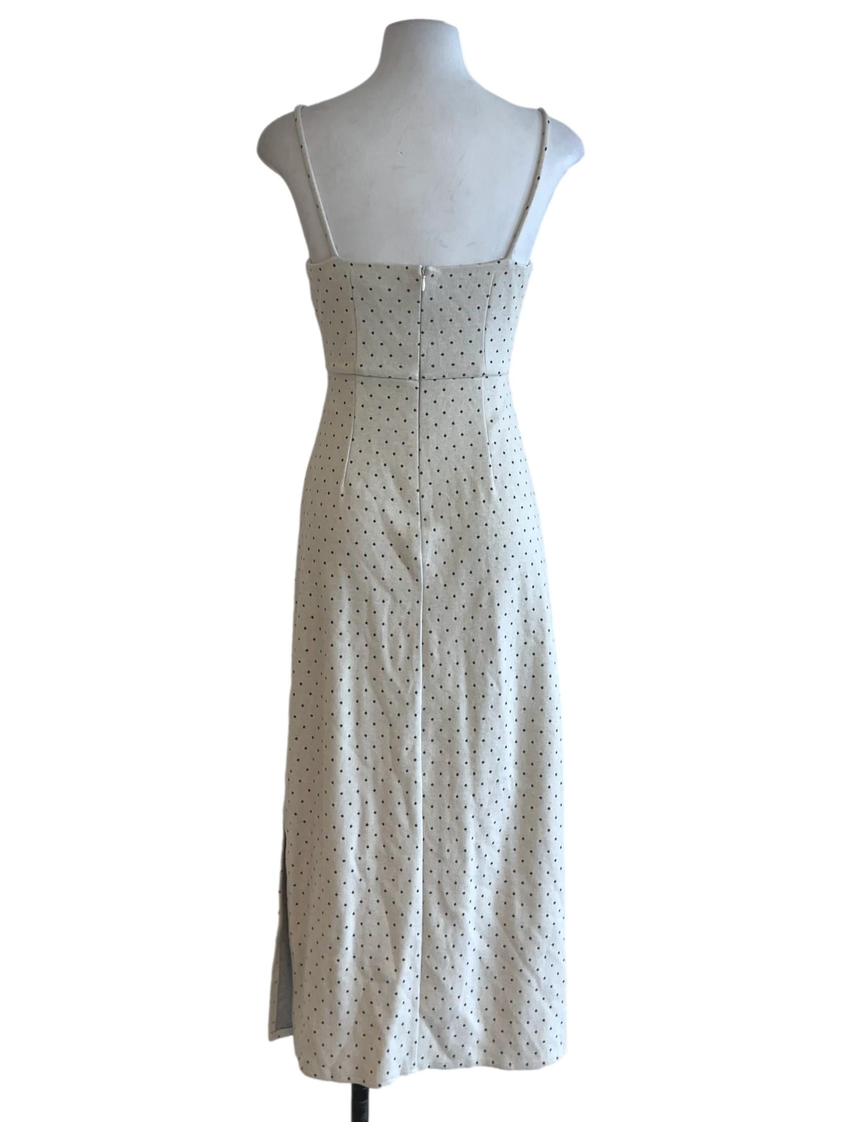Cream Polka Dot Sheath Dress