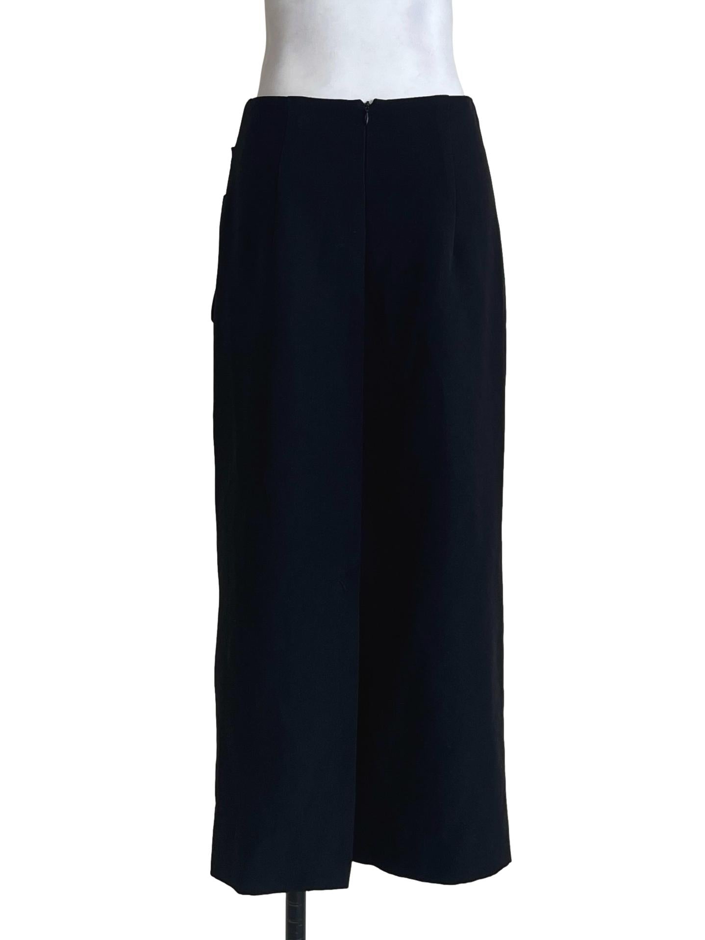 Ink Black Drape A-Line Skirt