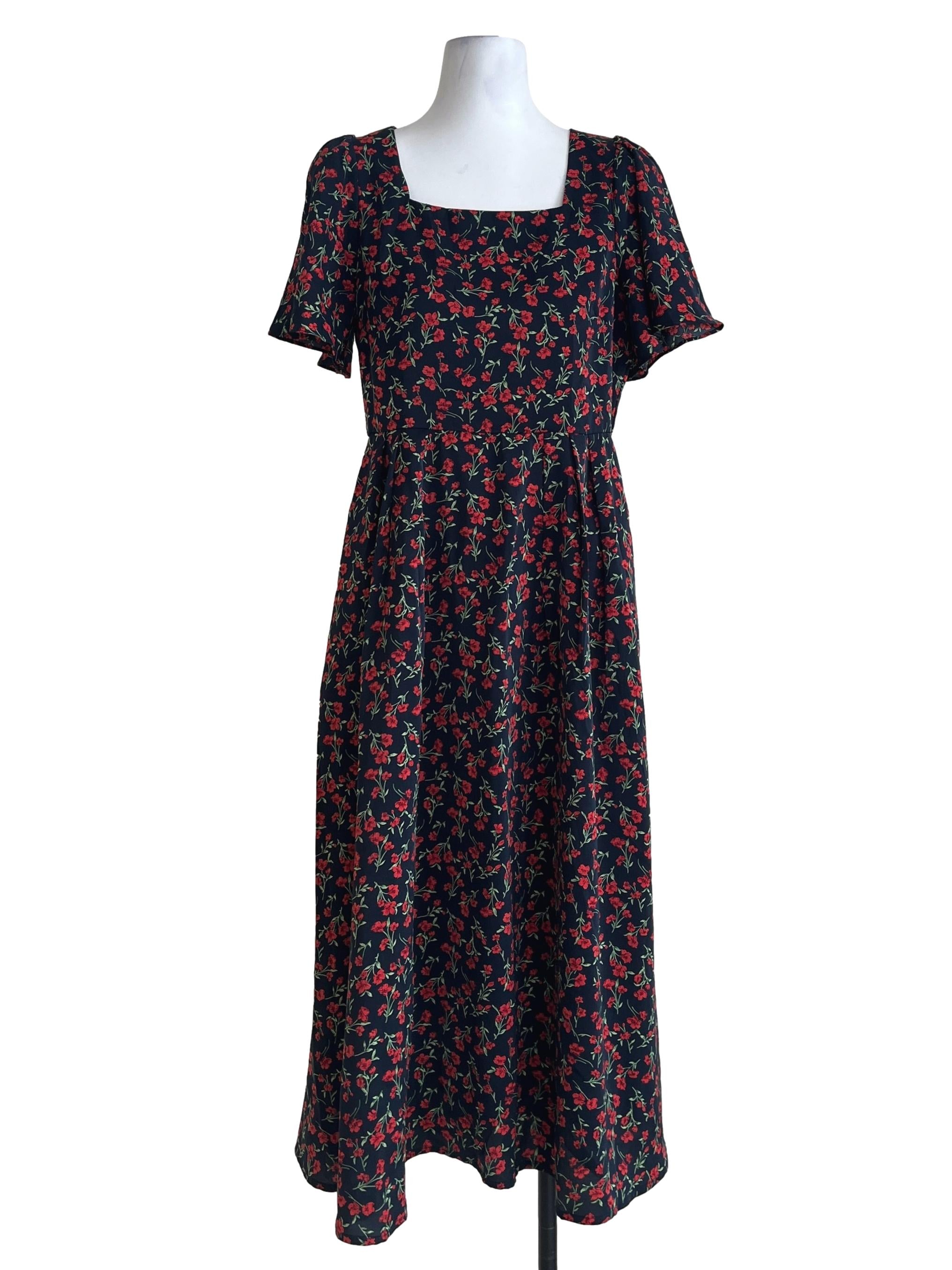 Pitch Black Square Maxi Dress
