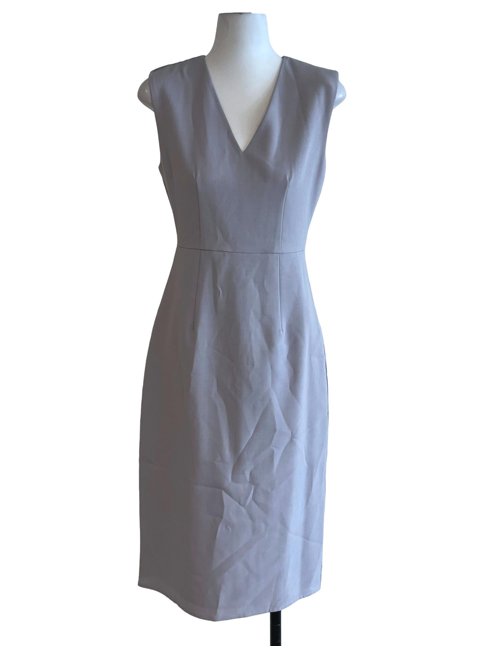 Lilac Purple V-Neckline A-Line Dress