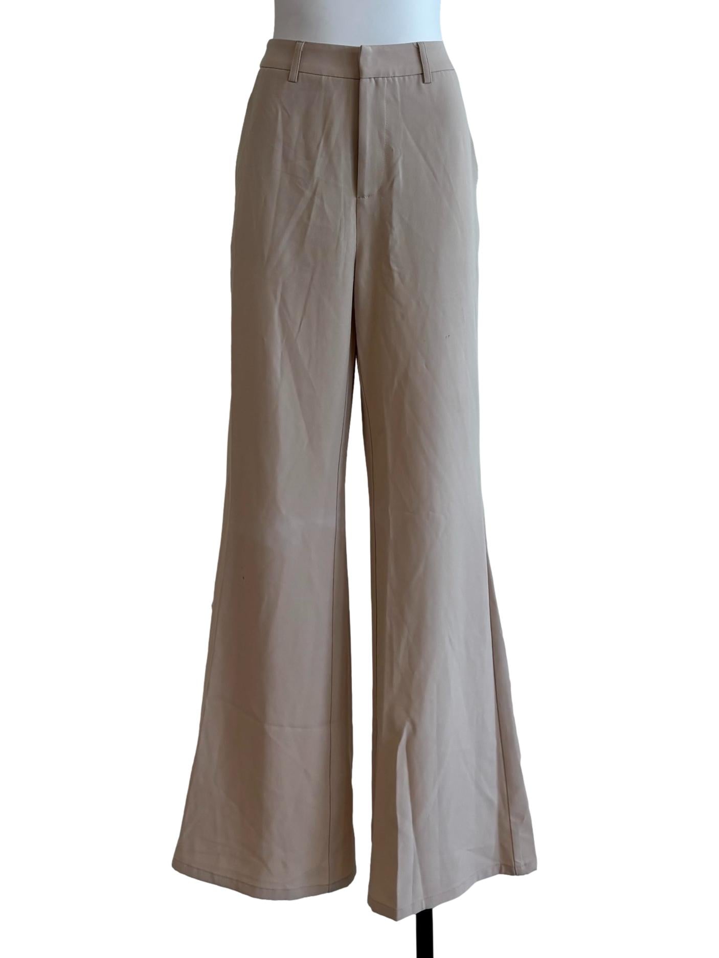 Almond Beige Bootcut Pants