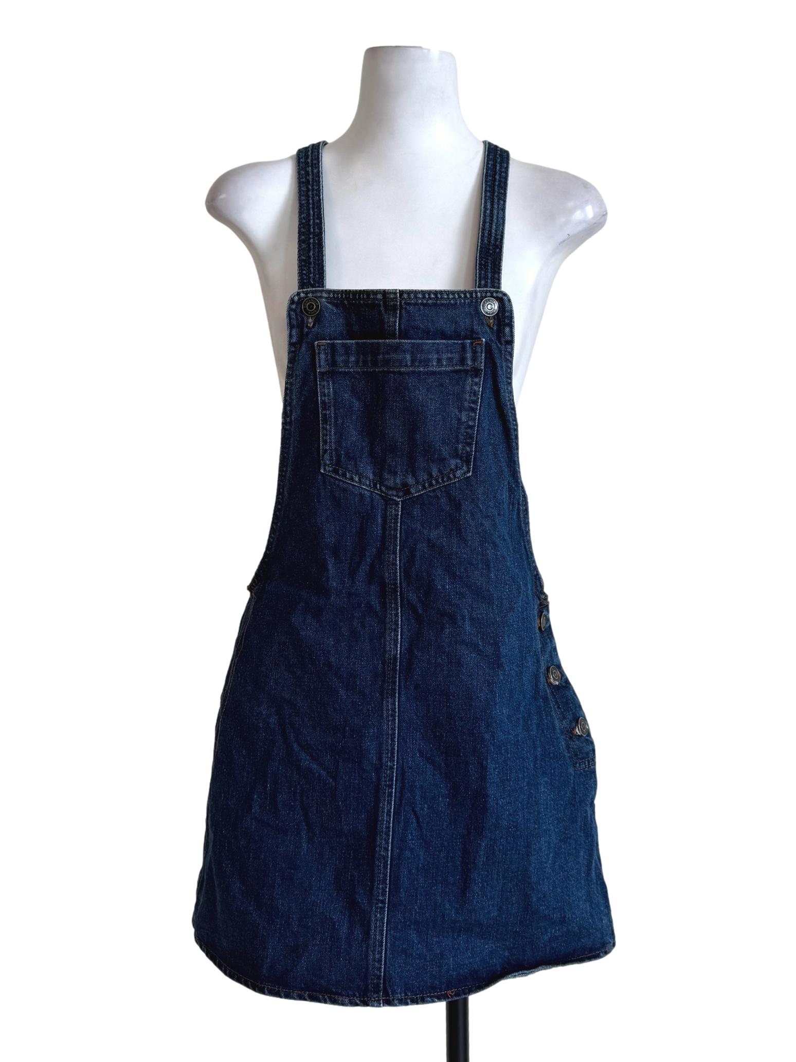 Deep Denim Sleeveless Overall Dress