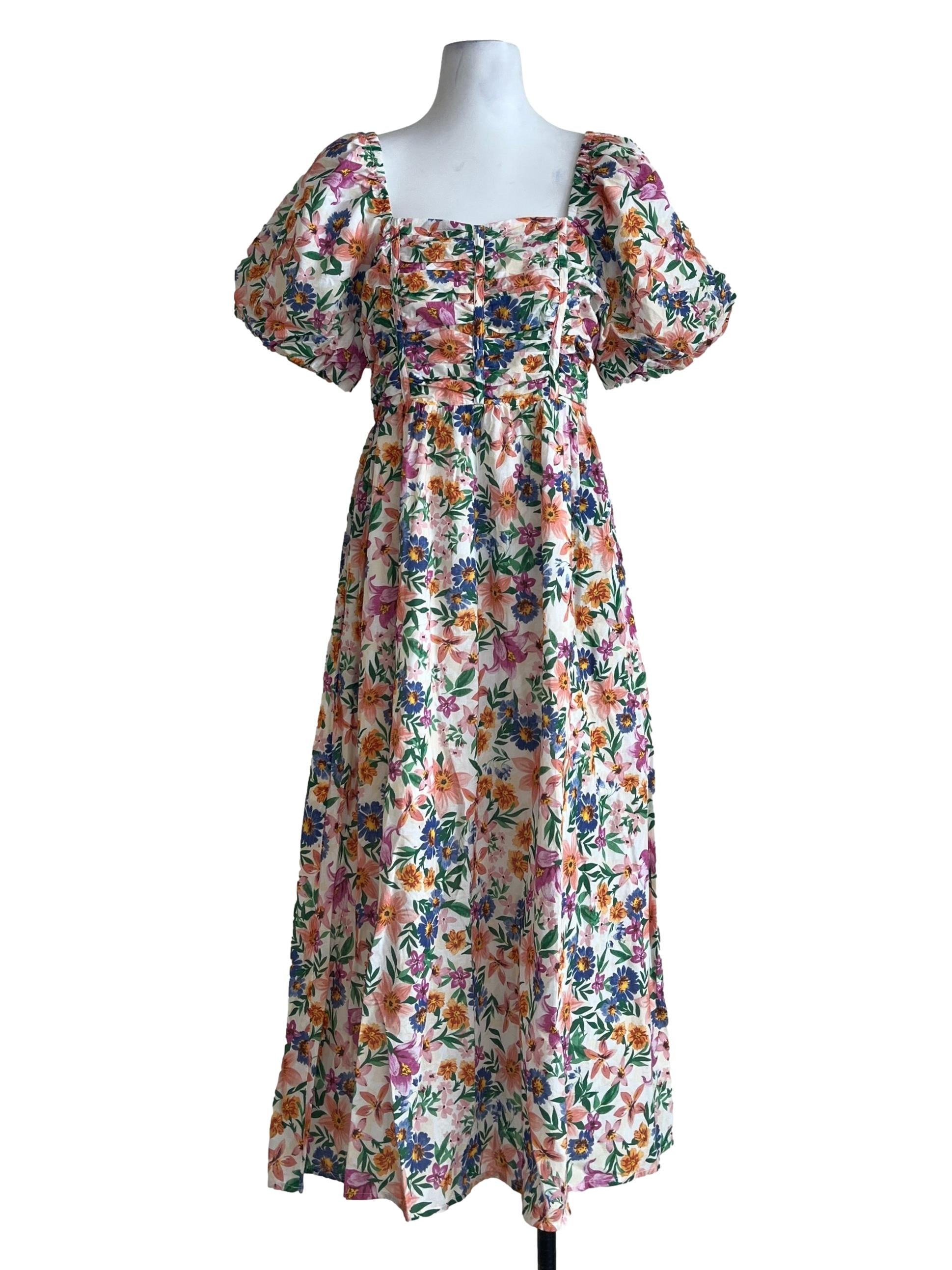 Medallion Yellow Square Maxi Dress